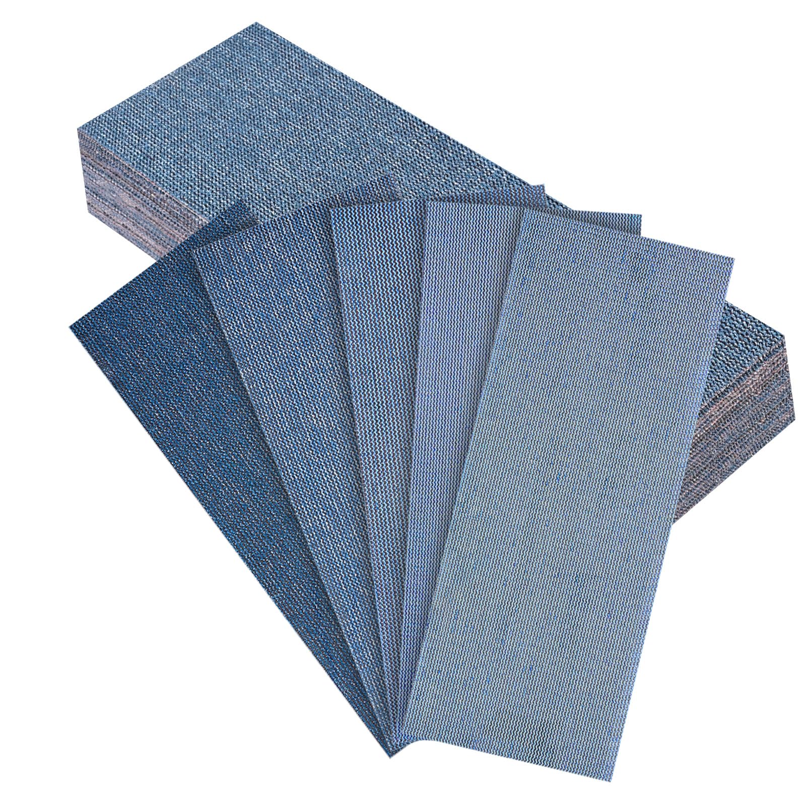 PMIQSA 25 Pcs Net Sandpaper Strips 80x230mm Mesh Ceramic Sanding Sheets