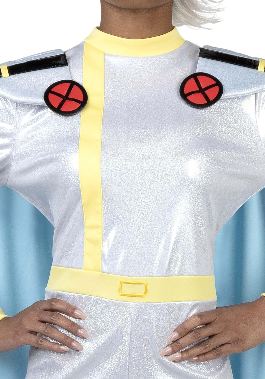 Jazwares X-Men Classic Storm Costume for Women - Mutant Superhero Jumpsuit, Detachable Cape