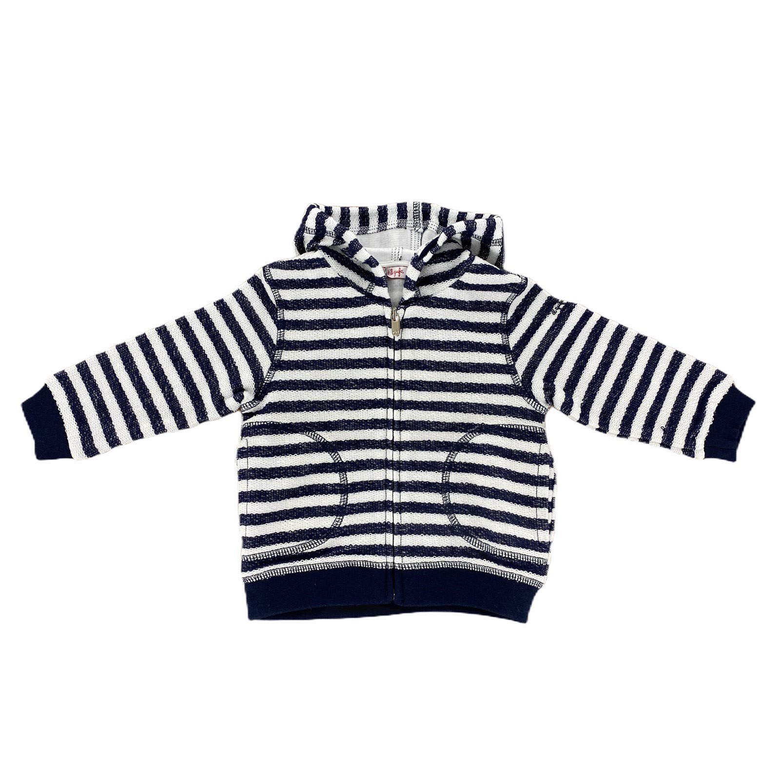 IL GUFO B04 Felpa Bimbo Boy Cotton Blue/White Stripes Hoodie Sweatshirt Kids
