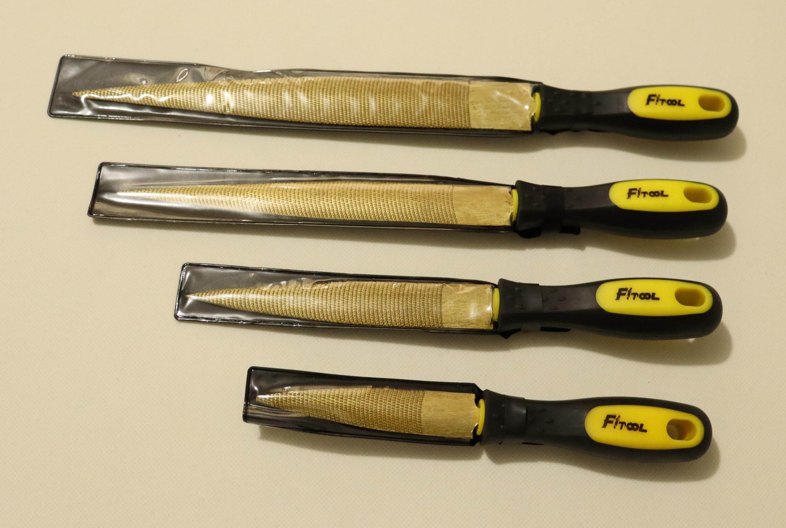 FITOOL Golden Wood Rasp 4Piece Set, Fine Cut, 4