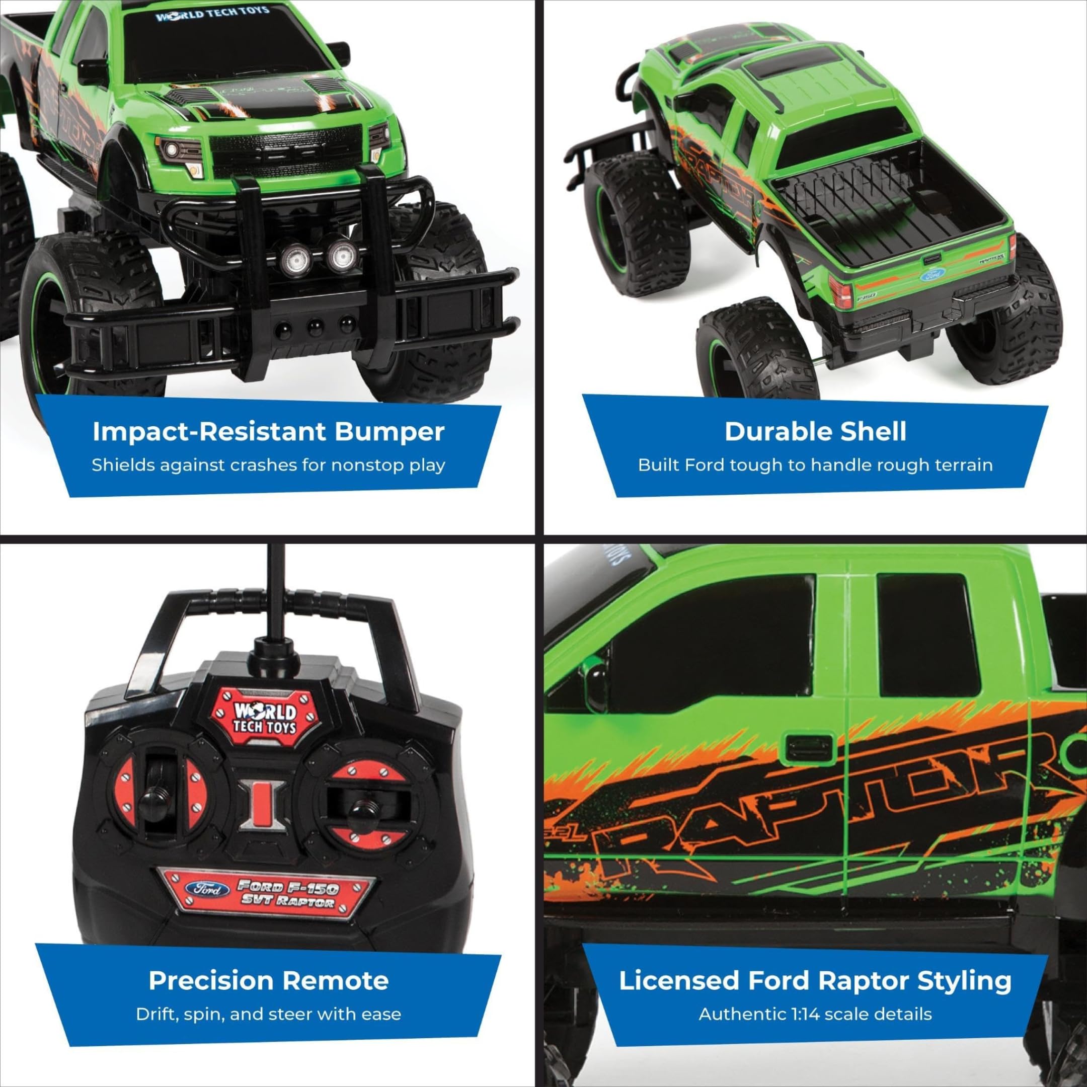 最安限界！至高のラジコンがすぐ遊べるフルセット F150ラプター1/8 RTR Amazon.com: World Tech Toys 1:14 Ford F-150 SVT Raptor RC Truck