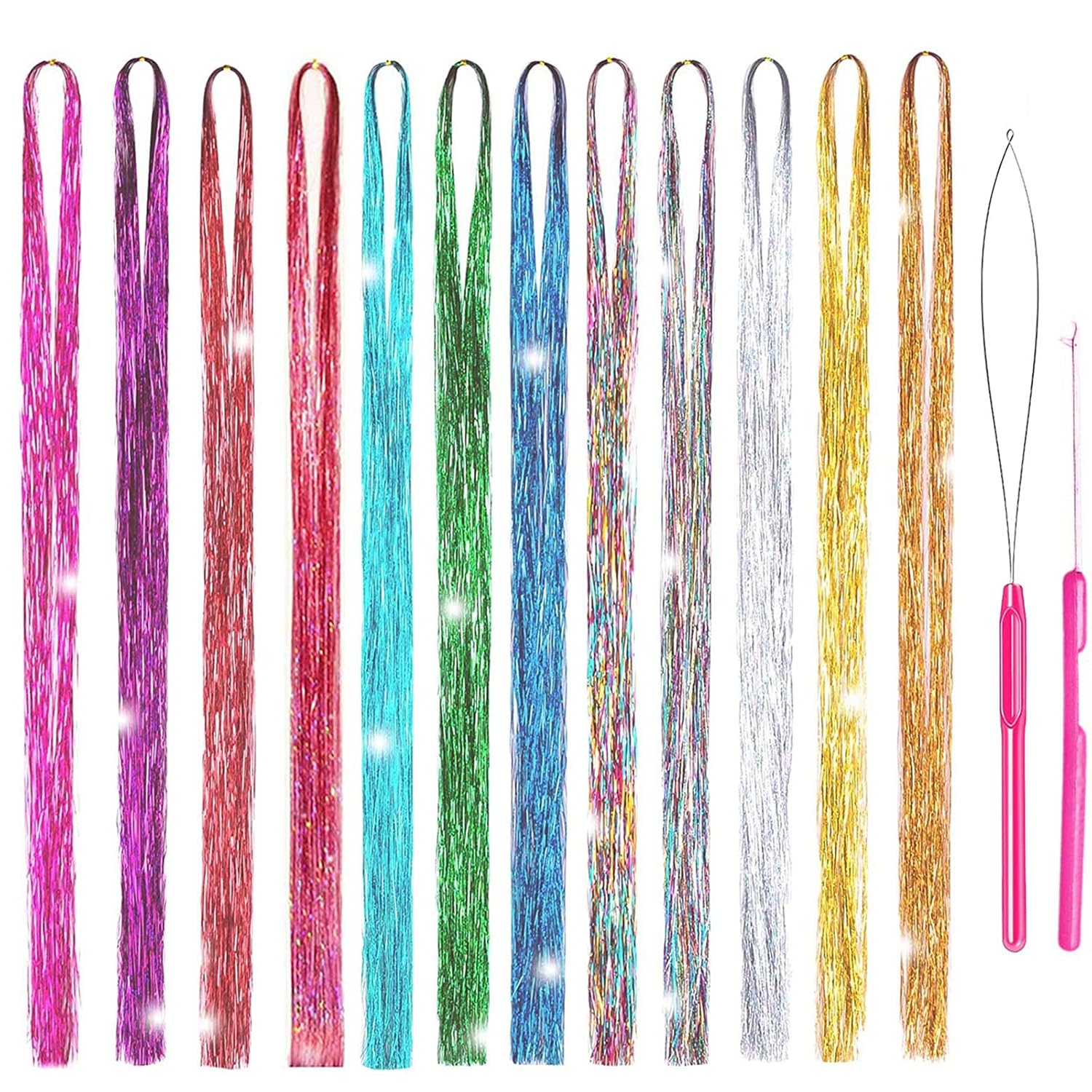 47 Inches Hair Extension Tinsel Kit, Hair Tinsel Strands
