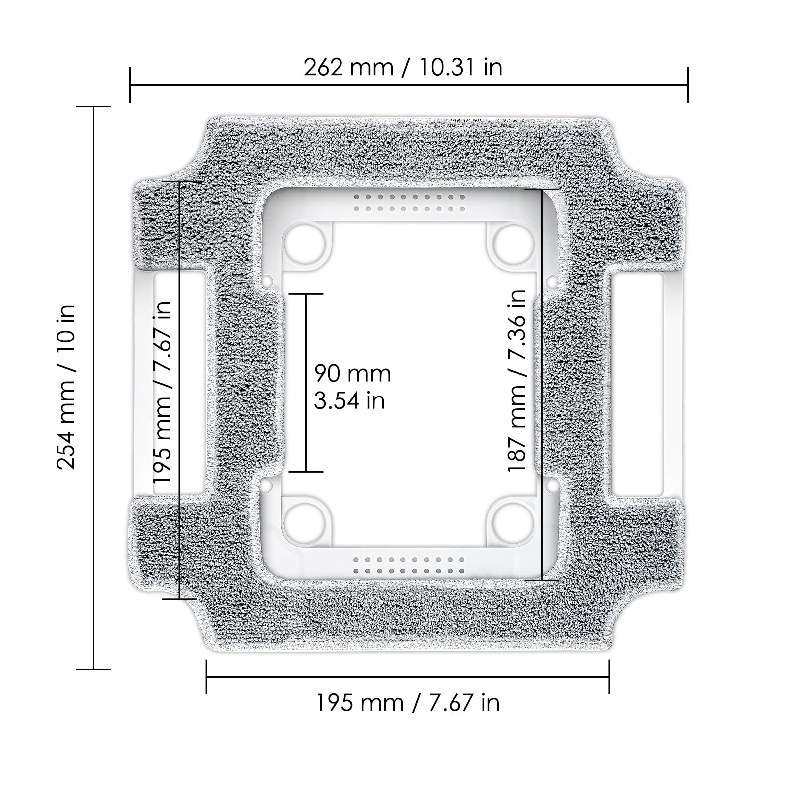 (2 pezzi) Ricambi W3 Omni Panno per la pulizia compatibile con il robot lavavetri ECOVACS WINBOT W3 Omni, gruppo panno per mocio con supporto, panno in microfibra, installazione senza attrezzi