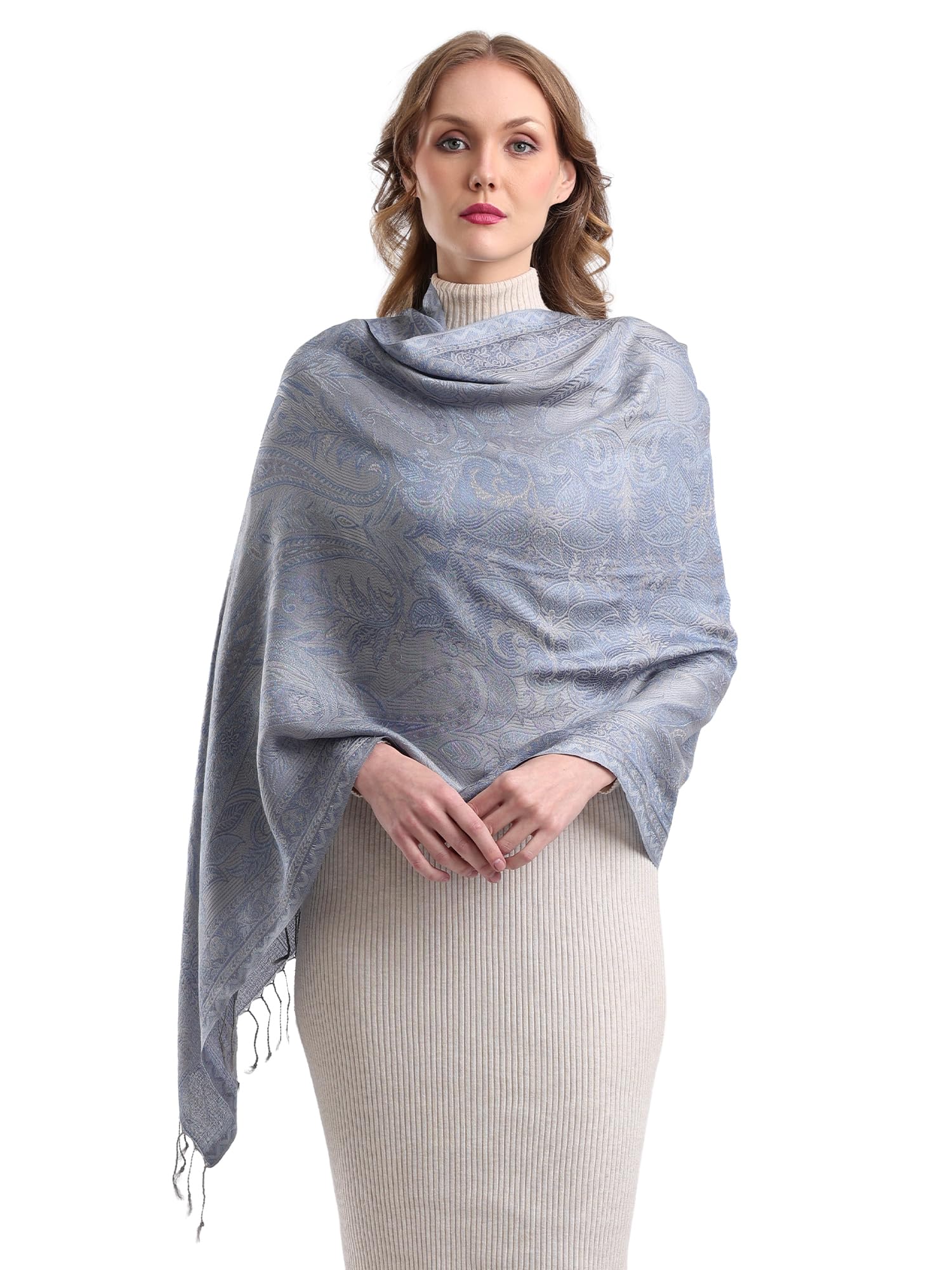 eh KANI GOLD & JAMAWAR SILK SUPER SOFT FLORAL & PAISLEY PASHMINA STOLE SCARF-picture-28