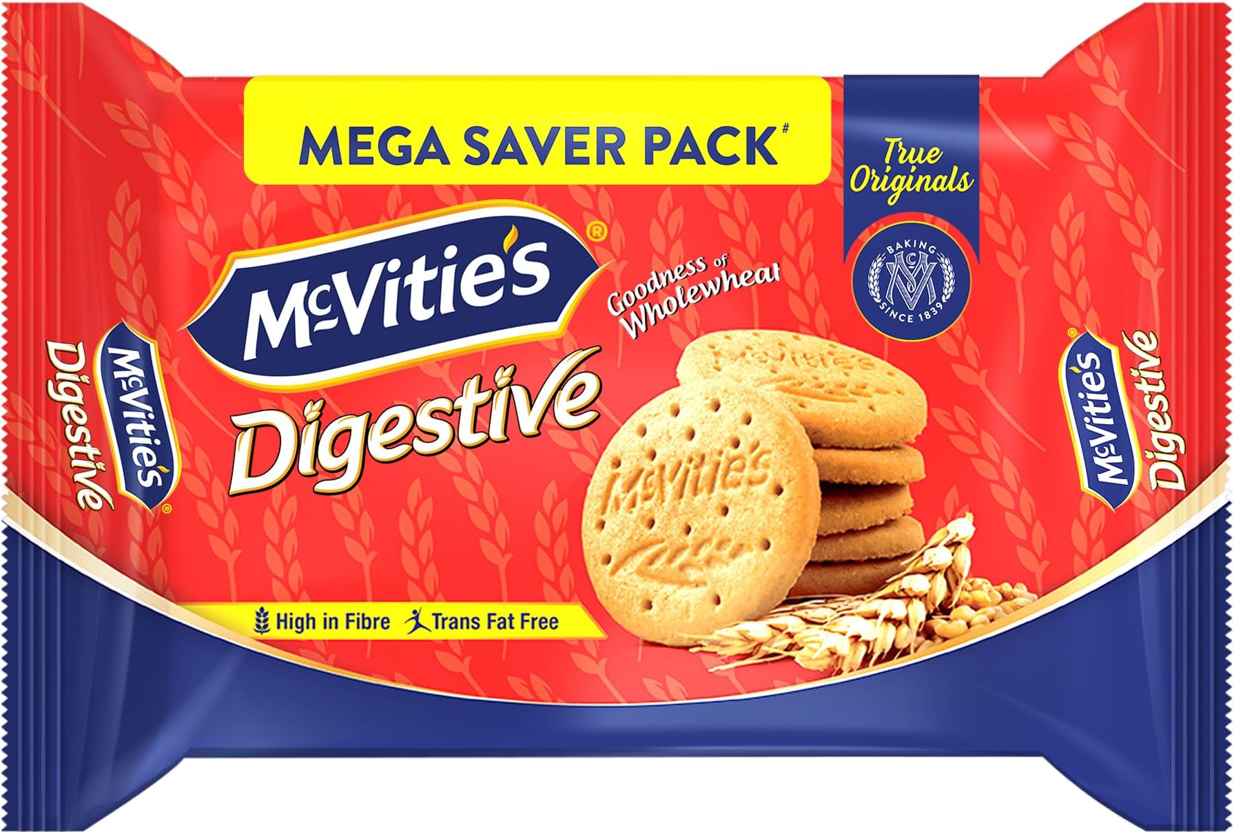 McVities Digestive High Fibre biscuits with Goodness of Wholewheat, 959.1g, Super Saver Family Pack
