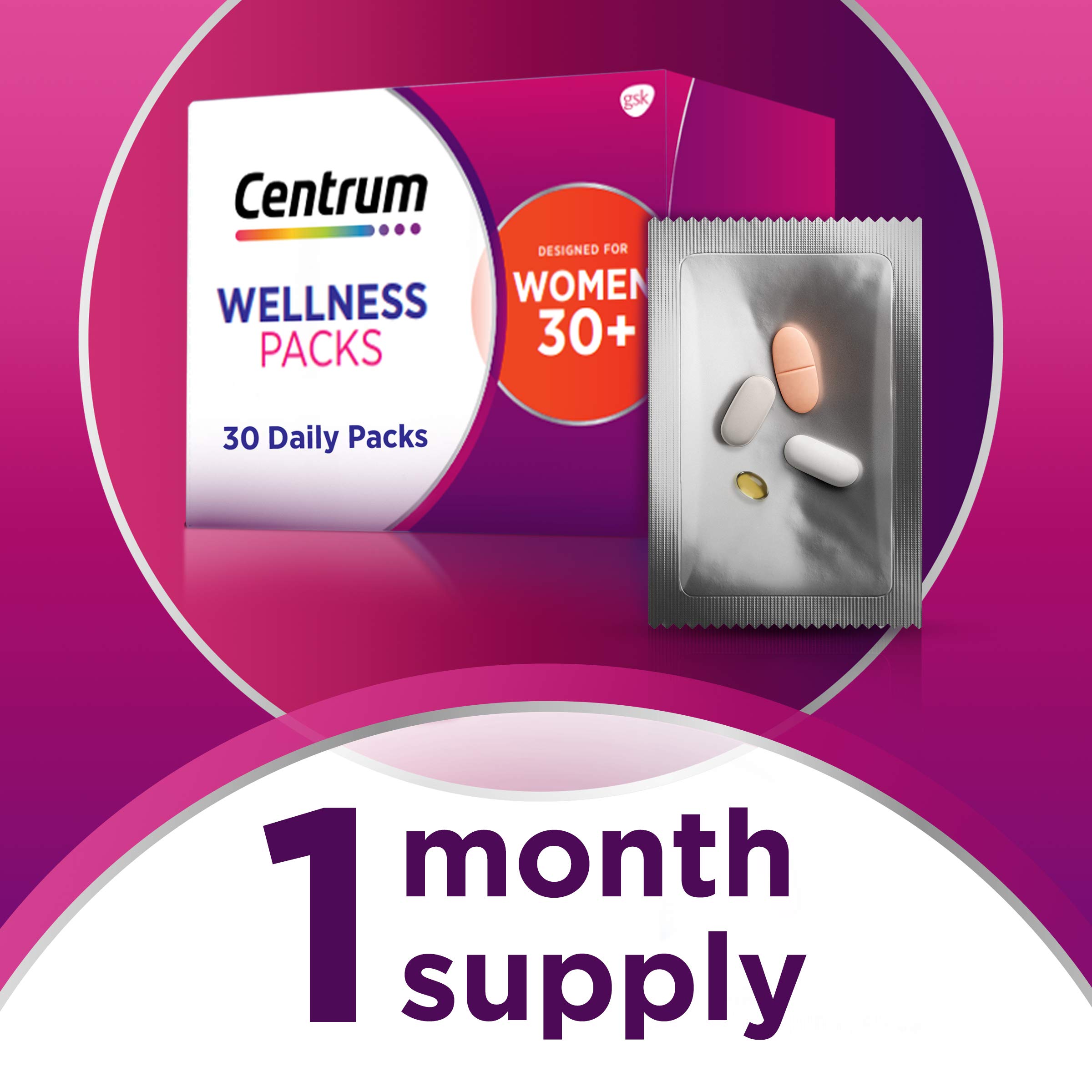 Centrum Wellness Packs Daily Vitamins for Women in Their 30s, Women’s