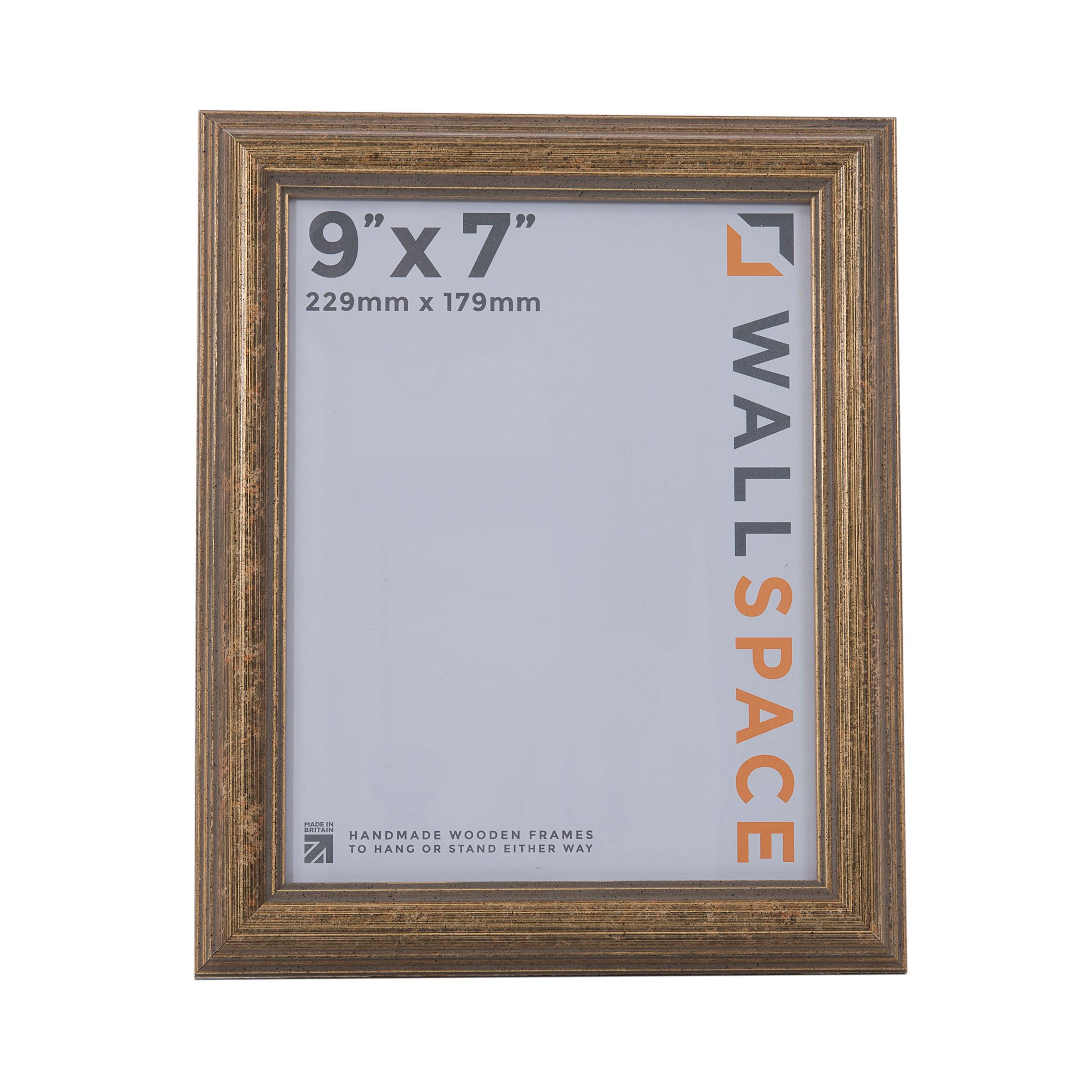 Wall Space 9x7 Gold Frame | Antique 9x7 Gold Picture Frames | 9 x 7 inch Gold Photo Frame | Wooden 9x7 Gold Frames | All Wooden 9x7 Gold Photo Frames are made from SOLID WOOD and have REAL GLASS - Image 3