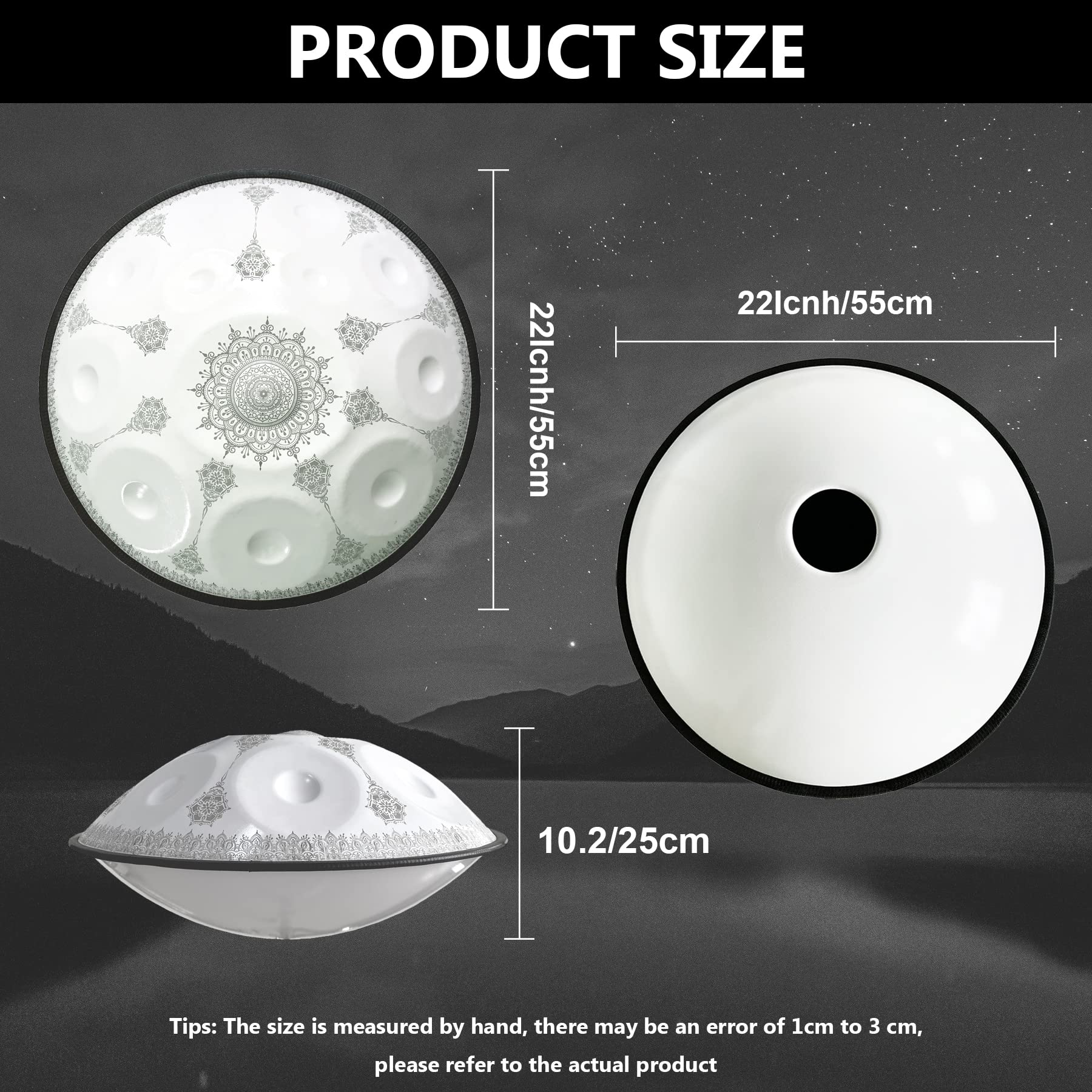 ハンドパン 9音 曼荼羅 新品 タングドラム スティールパン 打楽器 432hz ハンドパン 9音 曼荼羅 新品 タングドラム スティールパン 打楽器