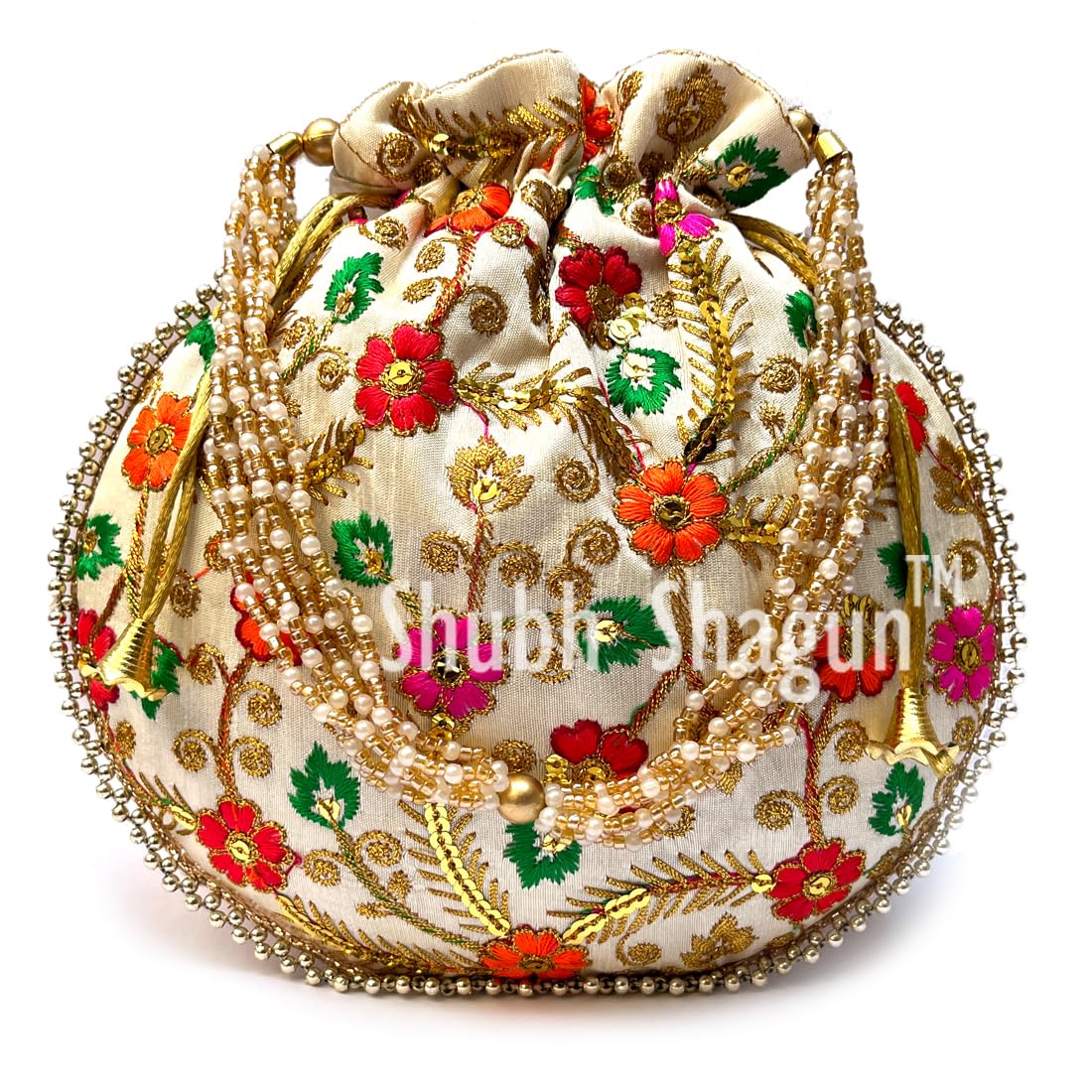 Shubh Shagun Silk Embroidered Both Side Same Work Women Handbag Potli Multicolored (MULTICOLOR_008) (B079WJG7T1) Amazon Price History, Amazon Price Tracker