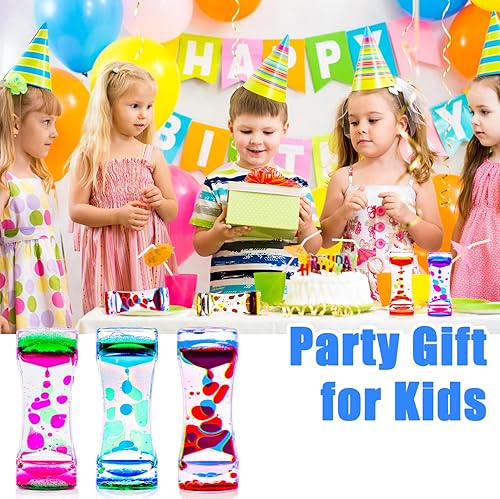 Miniatura 6 de Juguetes sensoriales Liquid Motion Bubbler, paquete de 6 juguetes para ansiedad con temporizador líquido para adultos, juguetes calmantes para