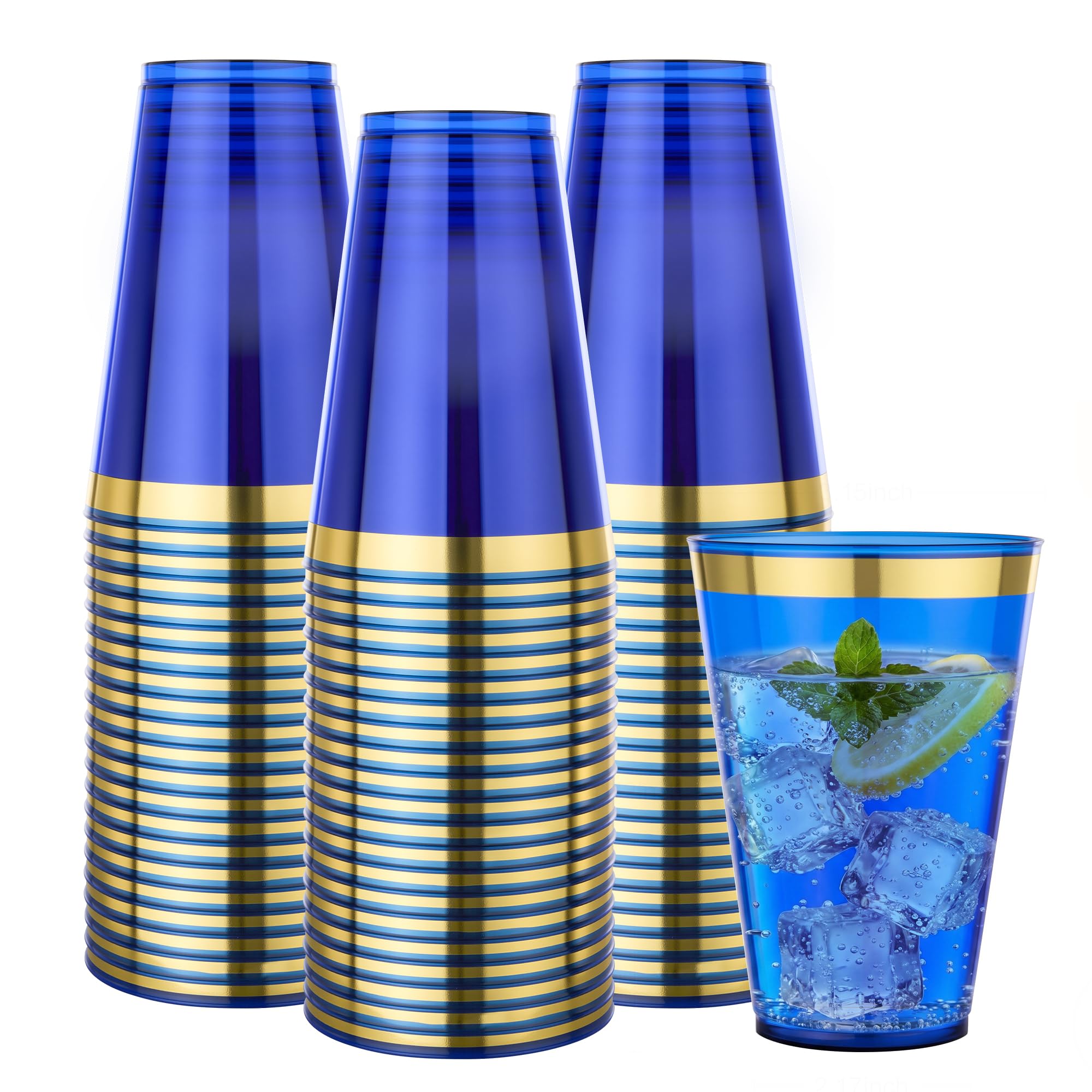 Goodluck 100PCS 9oz Gold Plastic Cups for Party, Disposable Gold Rim Cups — Amazon image 16