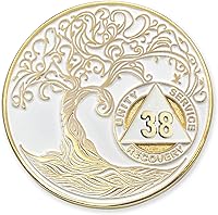 Vista 154 de Medallón AA de 5 años – Árbol de la Vida trenzado chapado en oro AA Chip de recuperación – morado