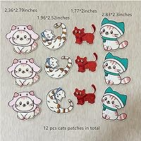 Vista 7 de 12 parches de gatos lindos para coser, parches autoadhesivos para chaquetas, mochilas, jeans, ropa, zapatos, parches de bricolaje