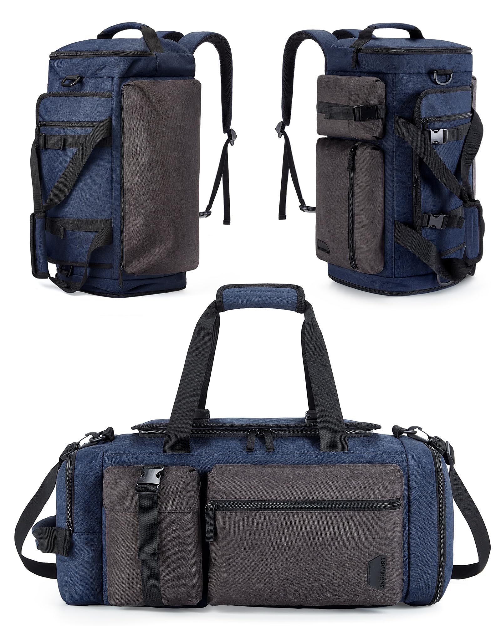 BAGSMART Gym Bag for Men, Sports Duffel Bags for Traveling, Weekender Overnight Bag with Shoe Laptop Compartment, Carry on Backpack for Airplanes-Blue