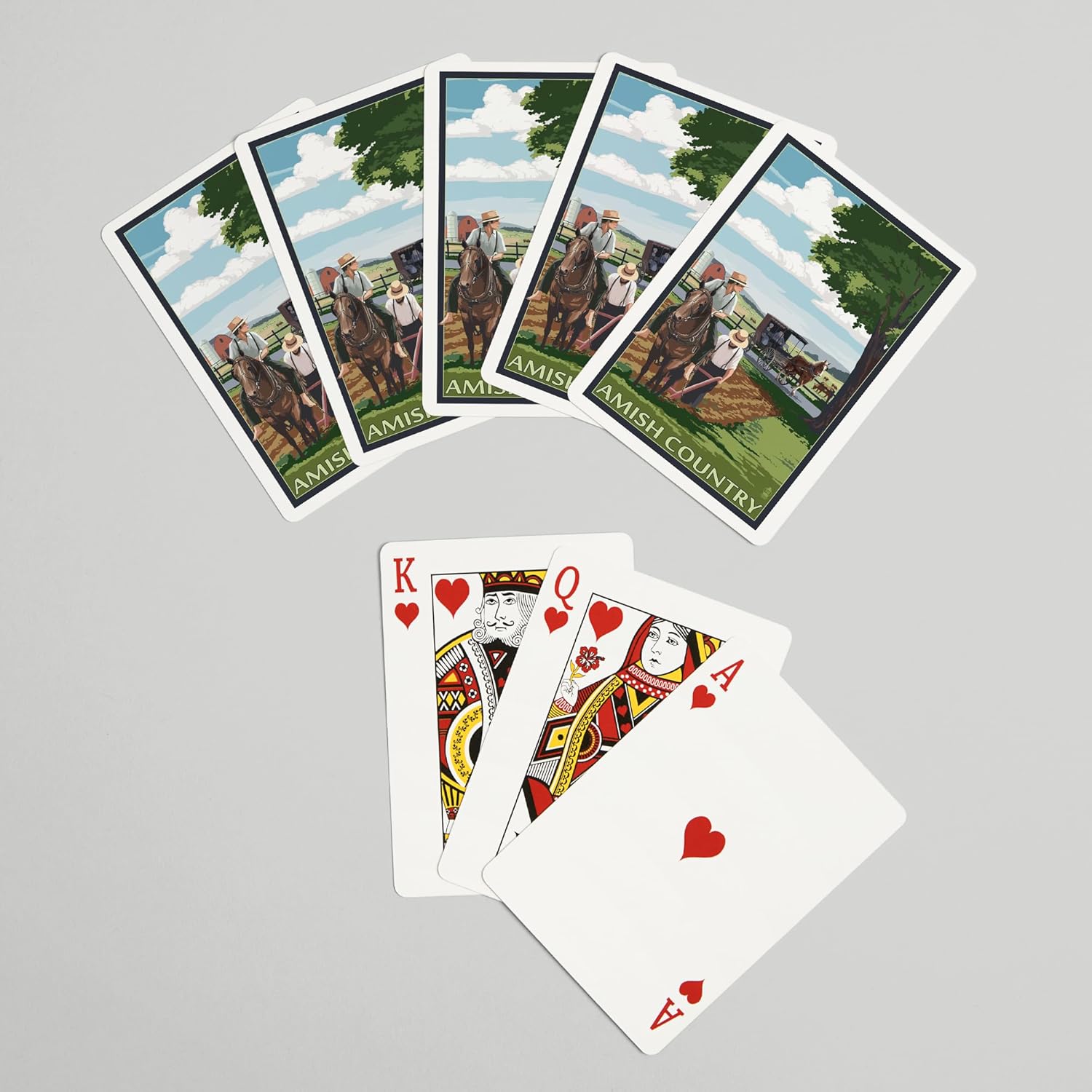 Lantern Press Amish Country, Field Scene, 52 Playing Cards for Adults, Poker Size Card Deck