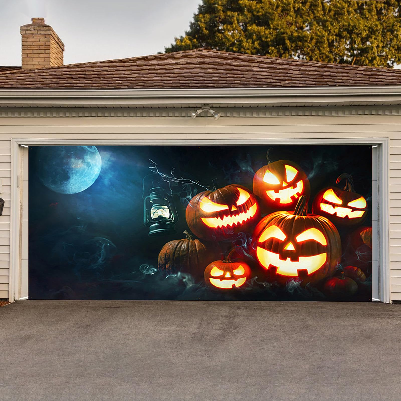 Halloween Garagentor-Abdeckung XXL – Gruselige Deko Für Garage, Garten & Party, Wetterfest