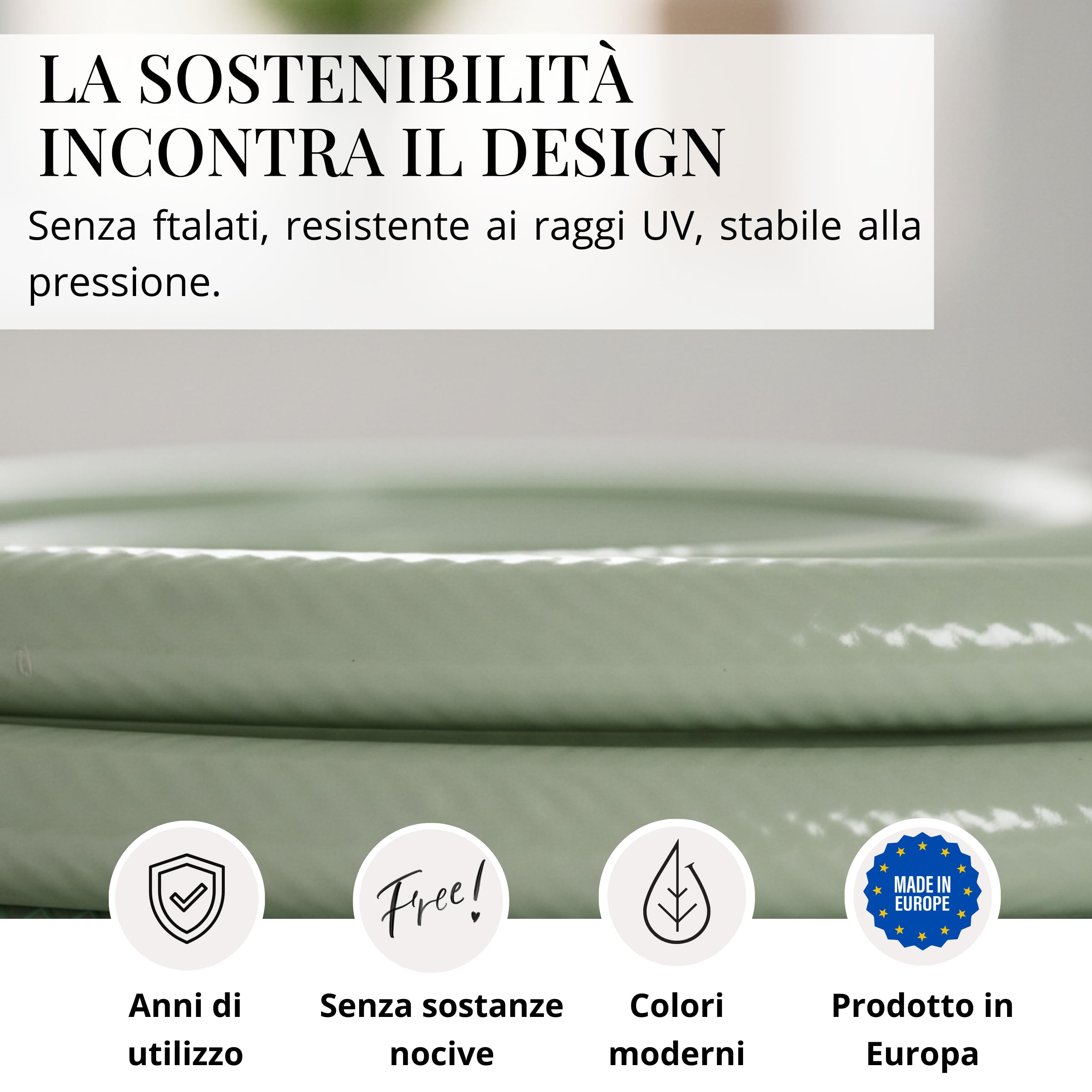 LIVLIG Tubo da Giardino 20m Design – Tubo Irrigazione Flessibile, 60% Riciclato, Resistente UV, Anti-Torsione, 1/2 Pollice, Verde