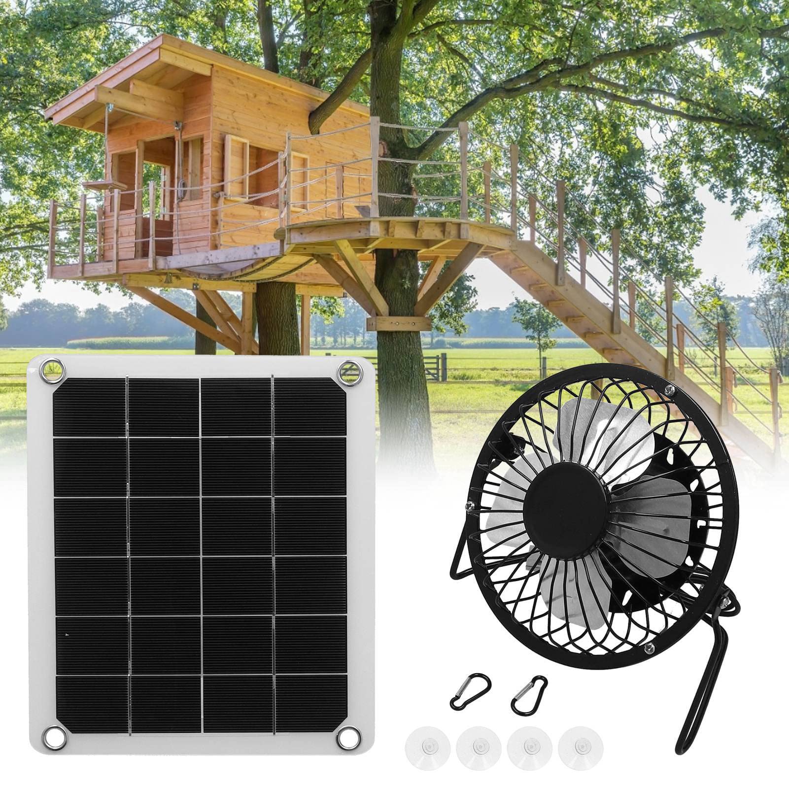 Kit pannello solare fotovoltaico Mtlavishness da 10 W con porte USB femmina per ventola per allevamento di polli all'aperto