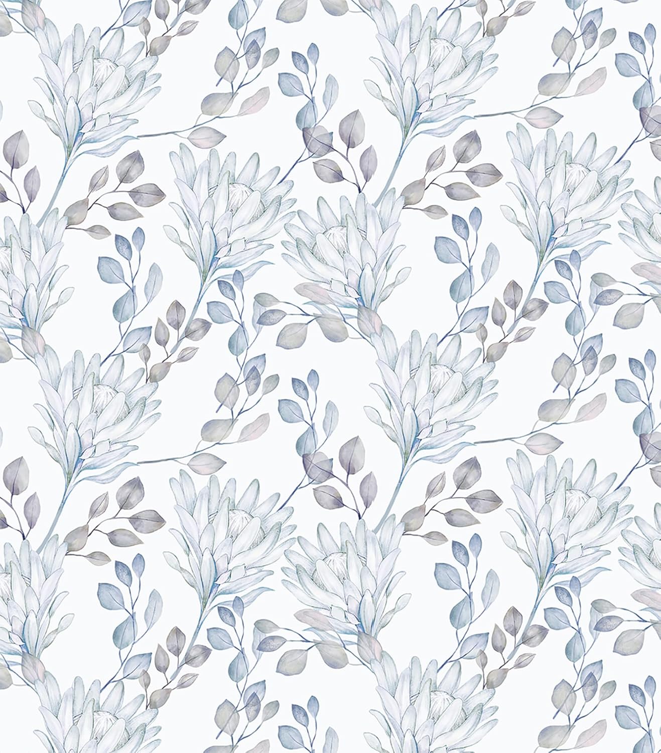 CiCiwind 17.3" × 197" Floral Peel and Stick Wallpaper Boho Contact Paper Self Adhesive Removable Textured Botanical Eucalyptus Leaf Wall Paper for Bedroom Bathroom Cabinets