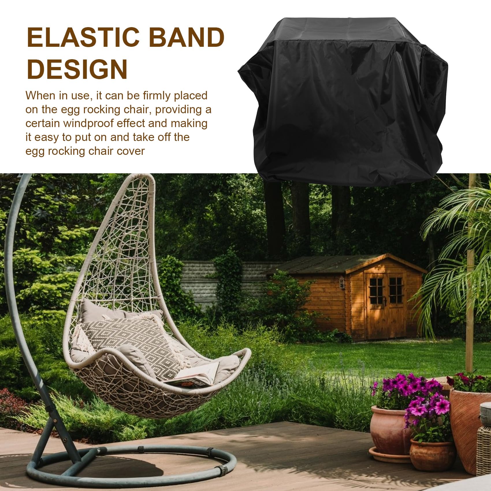para Mecedora de Exterior, Fundas Impermeables para Mecedora de Huevo de Patio, para Silla Papasan de Interior