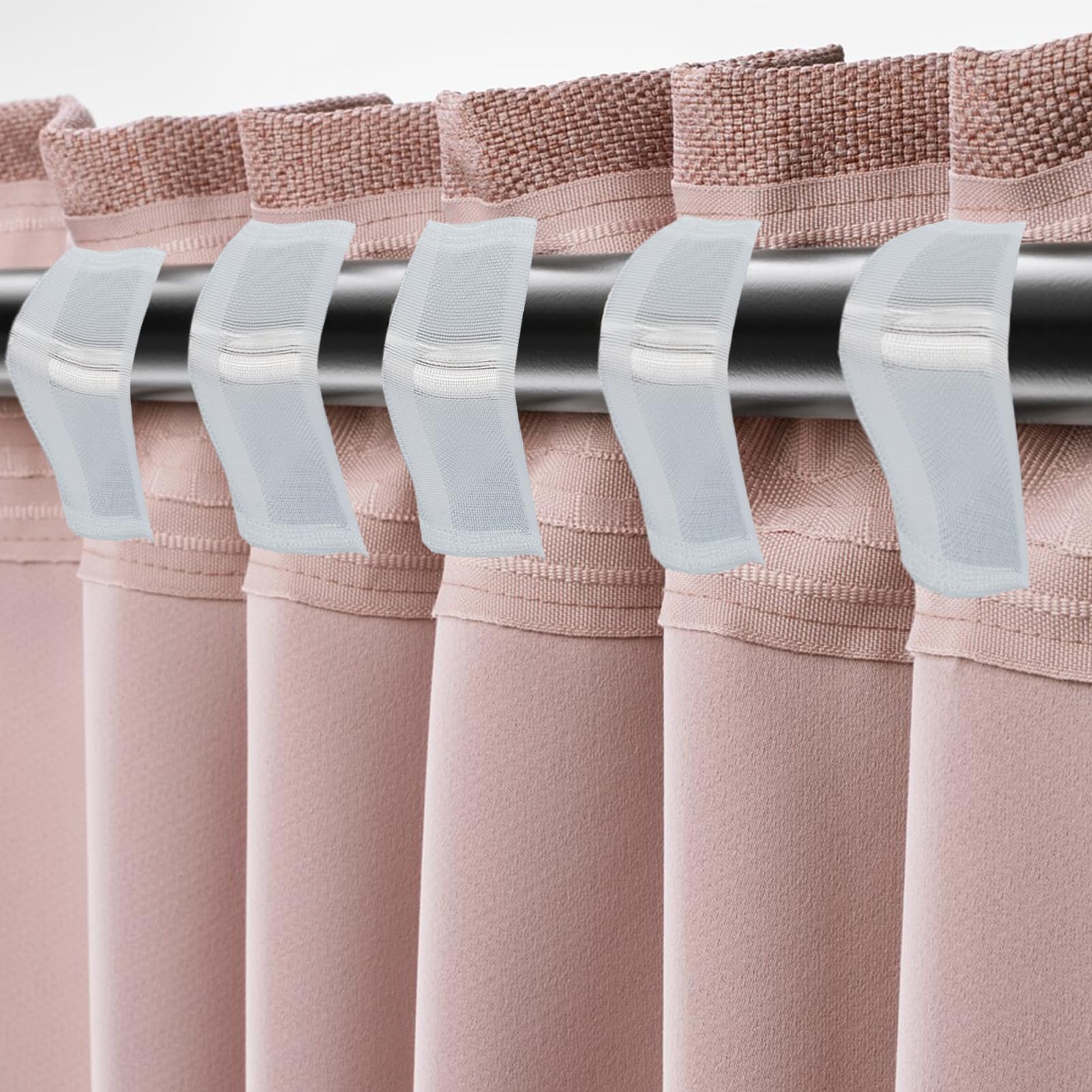 NICENEEDED Nastro Plissettato per Tende Traslucido 29.5 Piede X 3.94 Pollici, Nastro per Tenda con Piega Ondulata in Poliestere Bianco