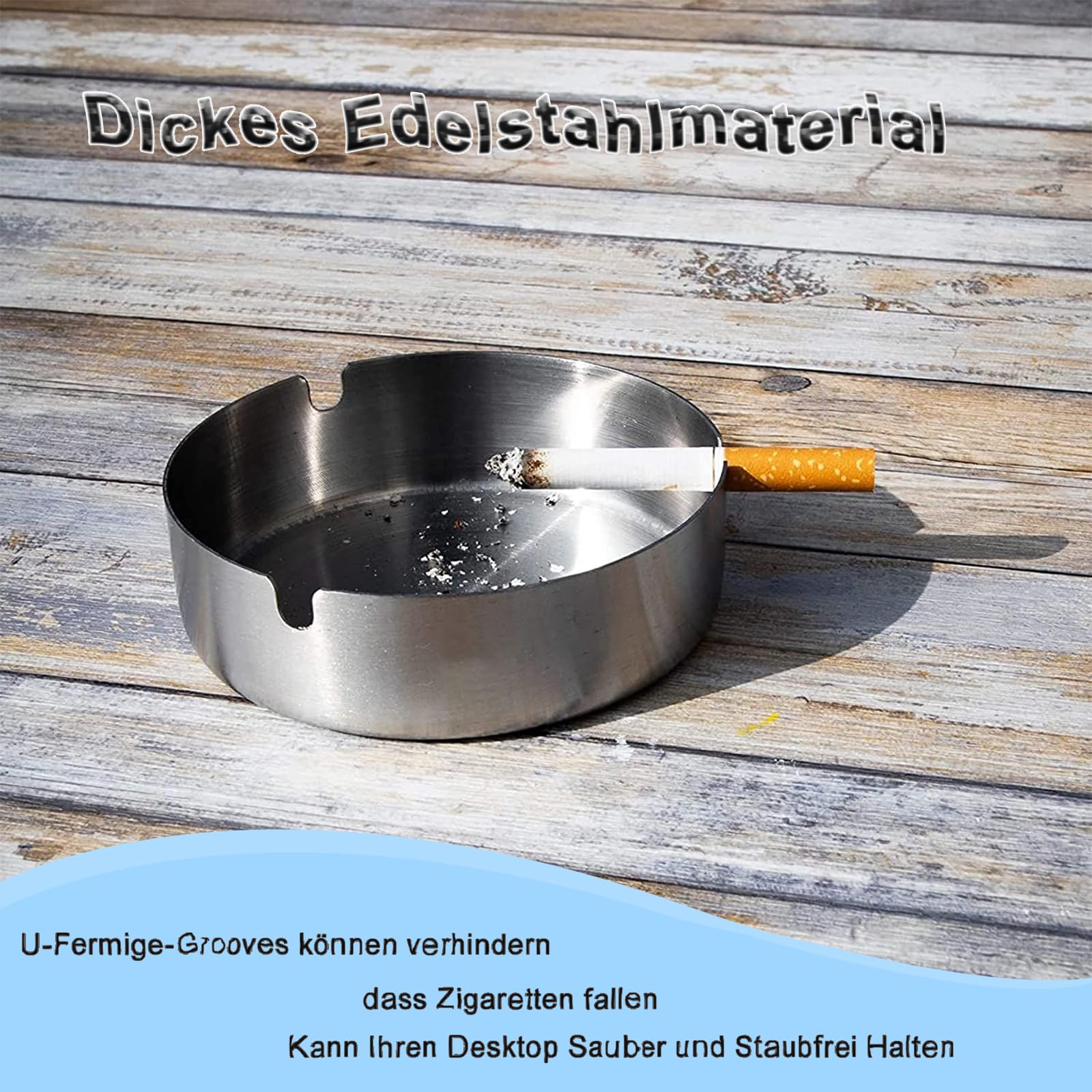 8 Posacenere Rotondi Acciaio Inox - Per Interni Ed Esterni - Foto 3