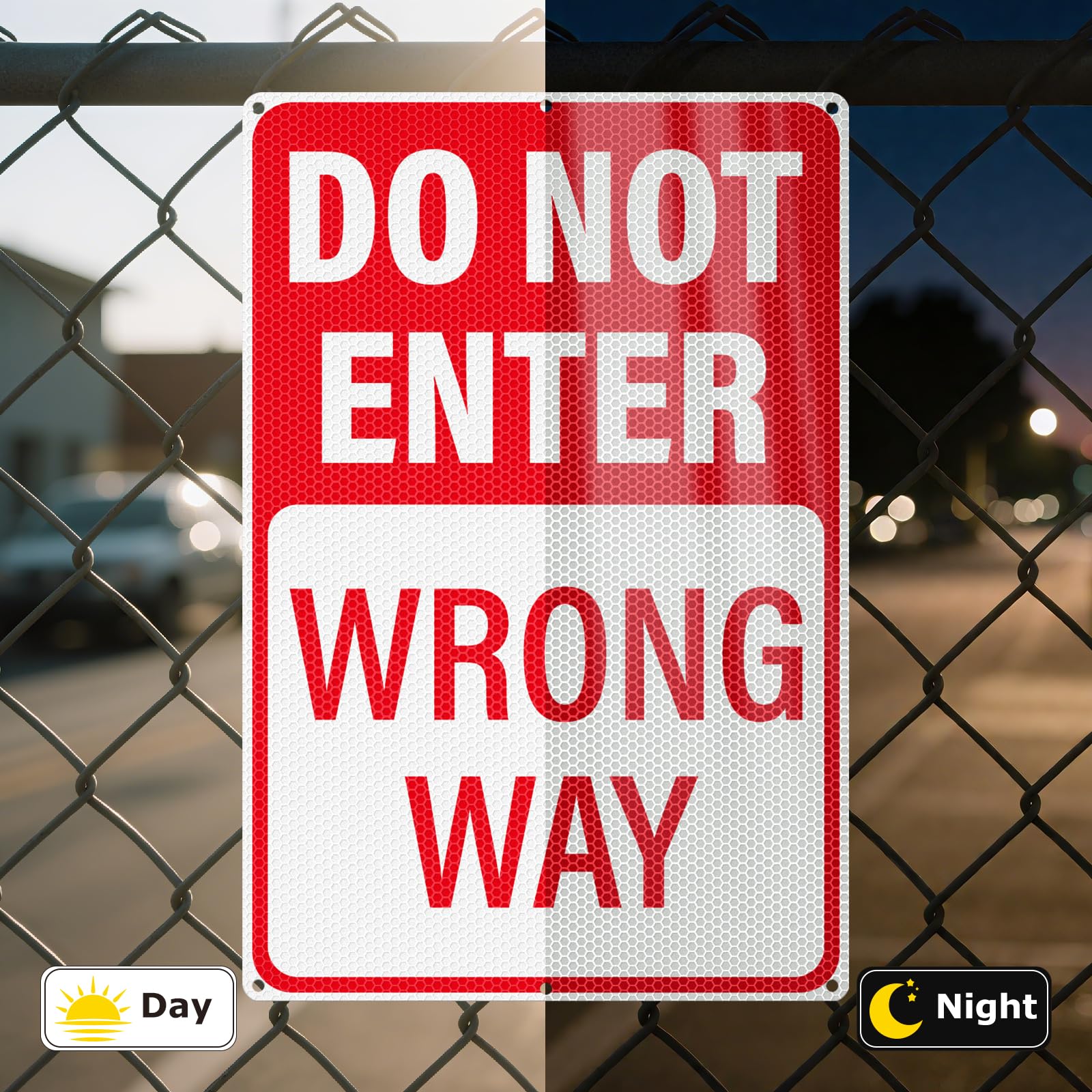 2 Pack Do Not Enter Wrong Way Signs 18" x 12" Aluminum Traffic Sign — Amazon image 2