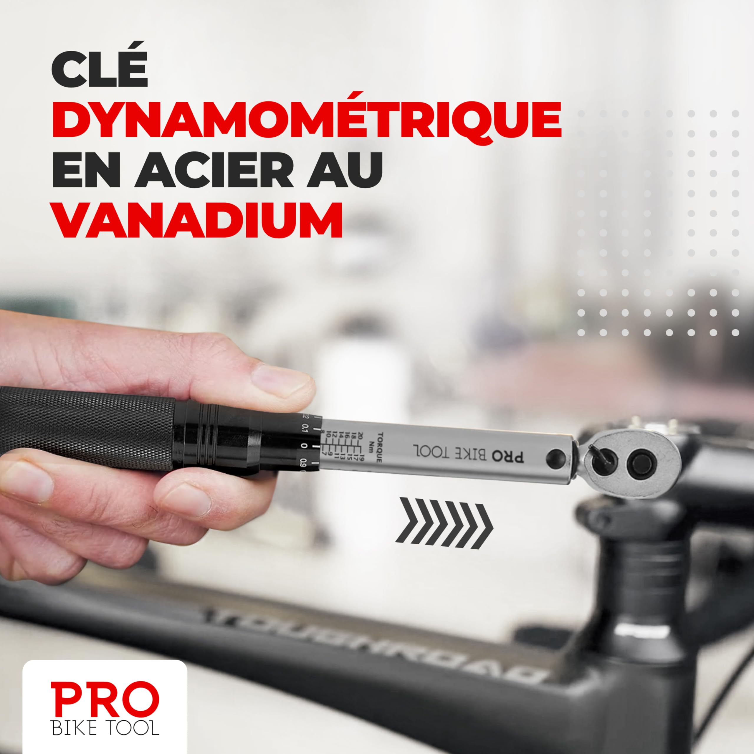 Clé dynamométrique pour vélo et moto, entraînement 1/4" avec cliquet et rallonge, plage de mesure 2 à 20 Nm, outil de précision comprenant clé hexagonale hexagonale et embouts torx pour vélo de route,