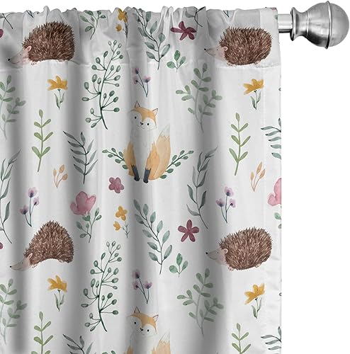 Miniatura 47 de Ambesonne Cortinas a cuadros marrones, ilustración de tartán bicolor, cuadrados en repetición diagonal, juego de 2 paneles para tratamiento de Azul