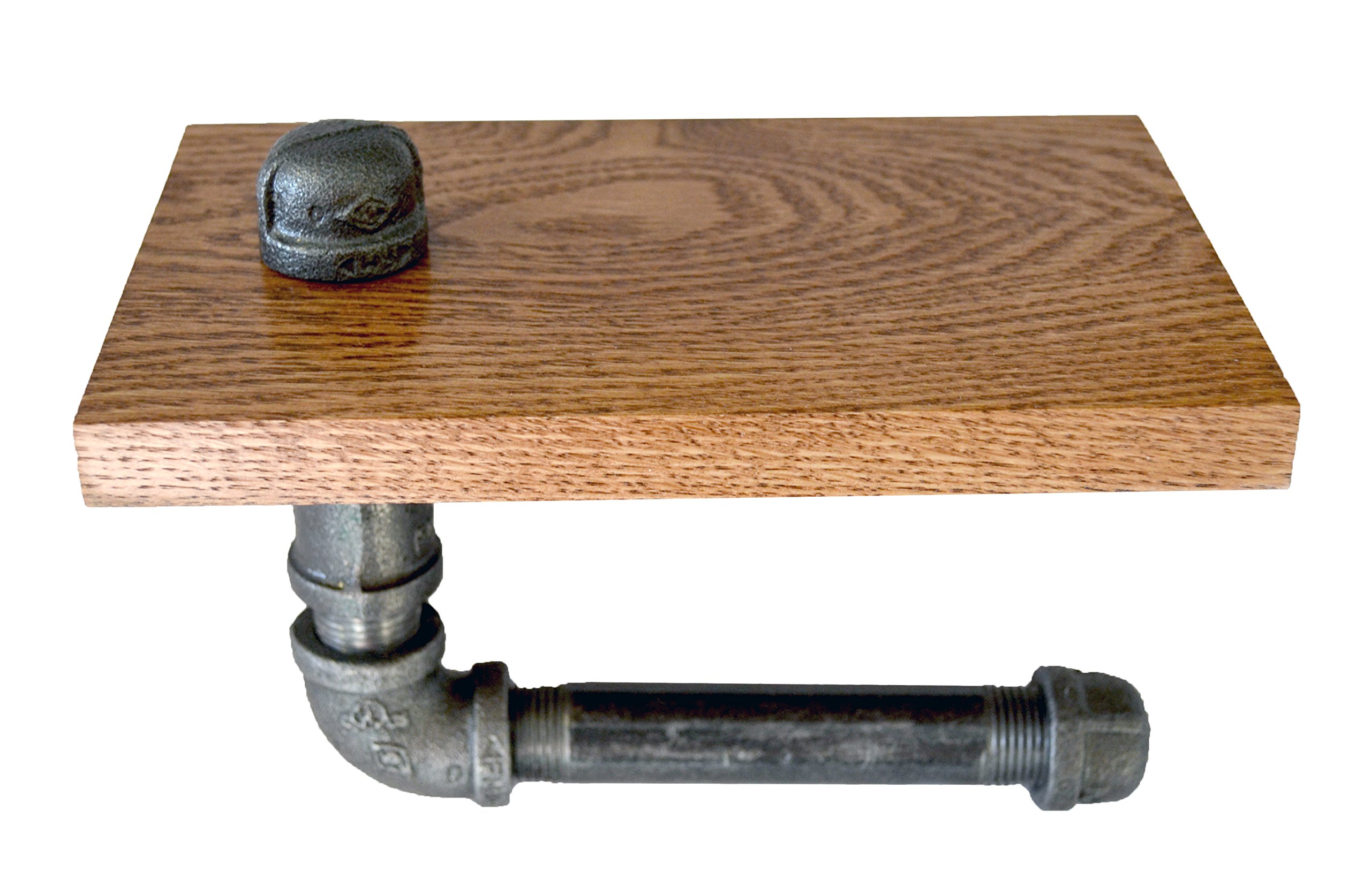 Turnbull Farms(TM) Wood and Pipe Toilet Paper Holder (Single, English Chestnut)