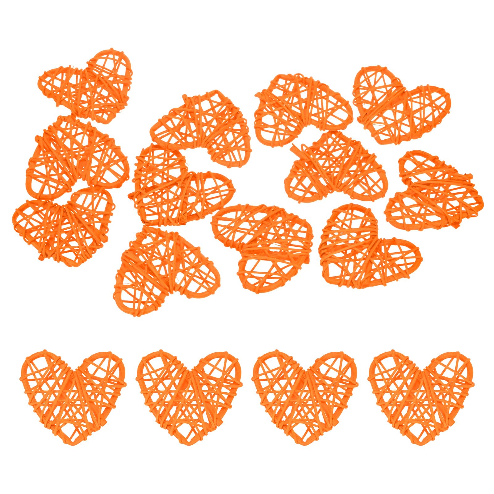 M METERXITY 12-Pack Heart Shaped Wicker Rattan Balls 60mm/2.4 Inch Decorative Rattan Balls Orbs Vase Fillers Bowl Fillers for Christmas/Weddings/DIY