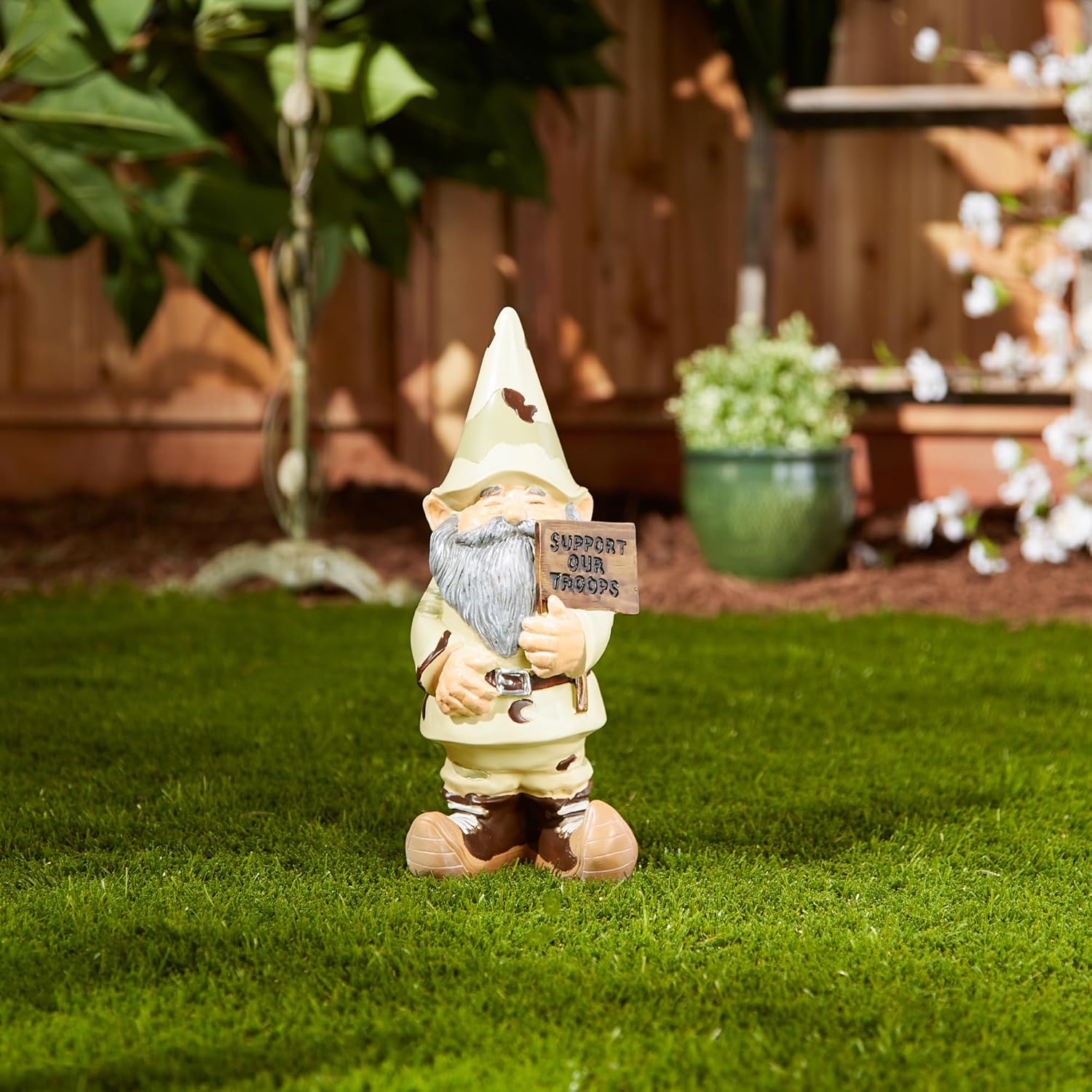 Accent Plus Support Our Troops Gnome Patriotic USA Garden Outdoor Statue
