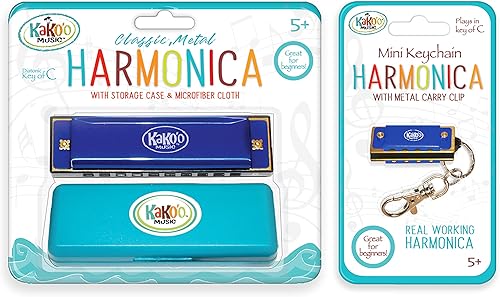 Miniatura 9 de KaKoo Music - Juego de armónica de acero inoxidable para principiantes instrumento de viento para niños o adultos llave de relleno de medias C para