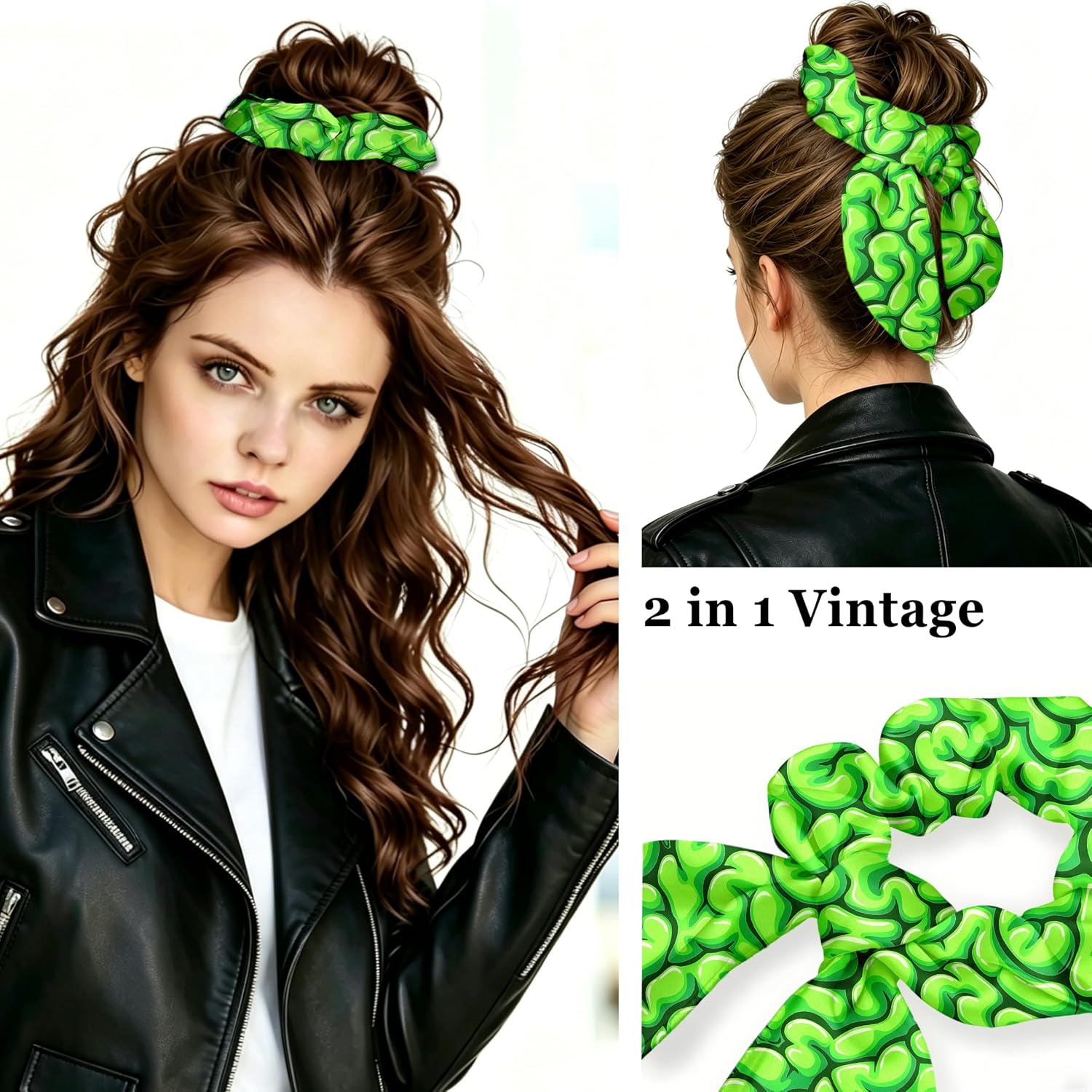 Dental Scrub Caps Women with Ponytail, Adjustable Surgical Cap with Buttons, Funny Cute Working Nurse Cap for Long Hair