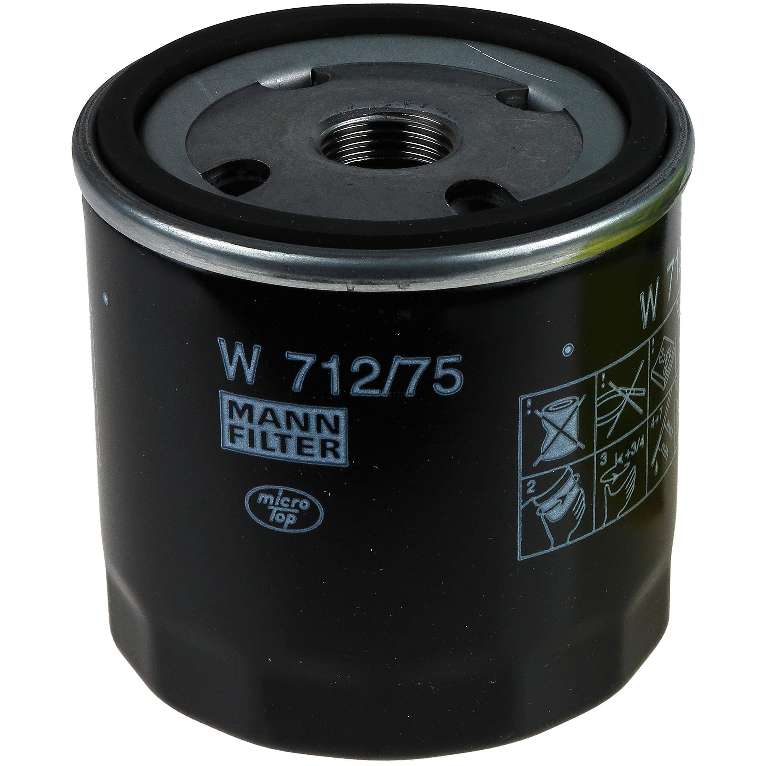 Paquete de inspección Kit de mantenimiento de filtros con filtro de aceite W 712/75, filtro de aire C 27 181, filtro de combustible WK 512, filtro de habitáculo CU 3059, tornillo de cierre