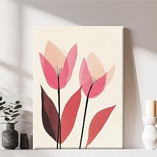 Framed Canvas Wall Art Print, Modern Ready to Hang Home Decor Flower, Wall Hanging Decor Painting Poster Artwork for Living Room, Bedroom, Bathroom, Gift, Home Decoration 7.8 x 11 Inch D30