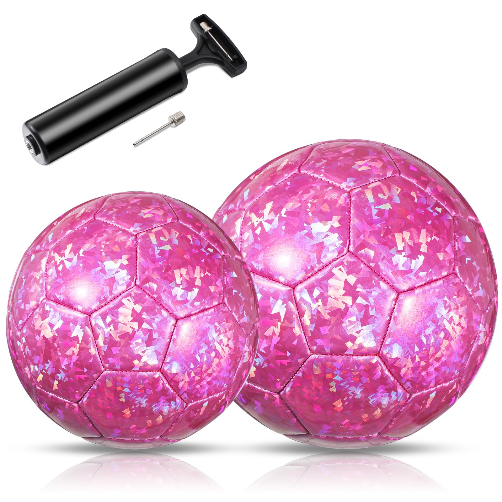 Deekin 2 Pcs Soccer Ball with Pump Size 2 Size 3 Indoor Outdoor Soccer Ball for Adults Indoor Outdoor Sport Gift for Training