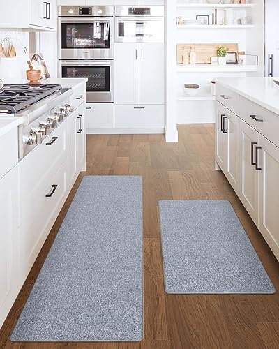 LUMI Alfombras y tapetes de cocina antideslizantes, lavables, juego de 2 alfombras de cocina para suelo de cocina, parte delantera del fregadero,
