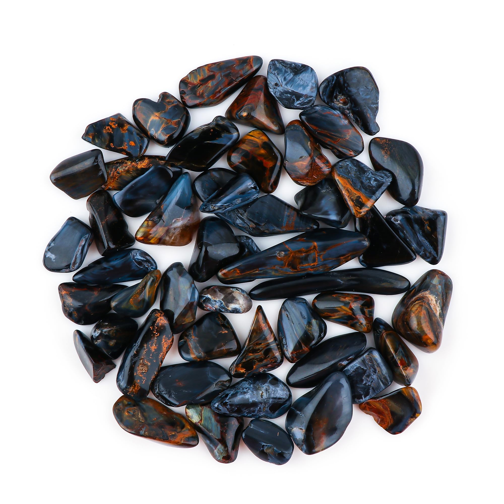 GEMKORA (5-7pcs) (15-20mm) Natural Pietersite Gemstones, Wholesale Cabochons Tumbles, Jewelry Making Loose Stone Supply, DIY
