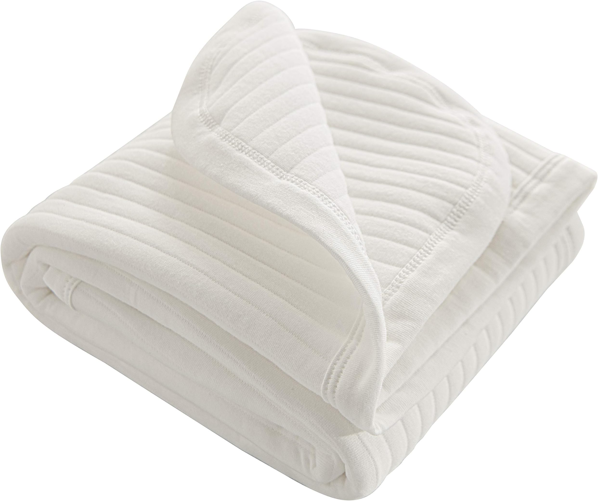 NTBAY Jersey Cotton Quilted Toddler Blanket, Breathable and Warm for Boys and Girls Baby Blanket, 30x40 Inches, White Stripe