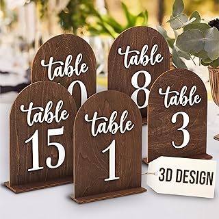 Rustic Wedding Table Numbers 1-15 With Stand - Wooden Table Numbers For ...