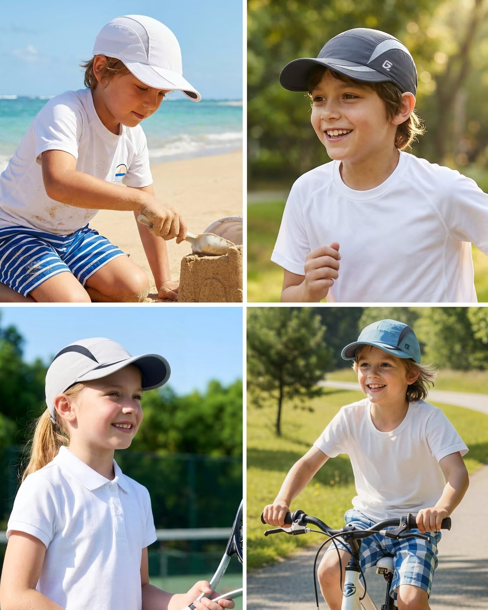 GADIEMKENSD Gorra Deportiva Infantil UPF 50+ Malla Transpirable Secado rápido Verano