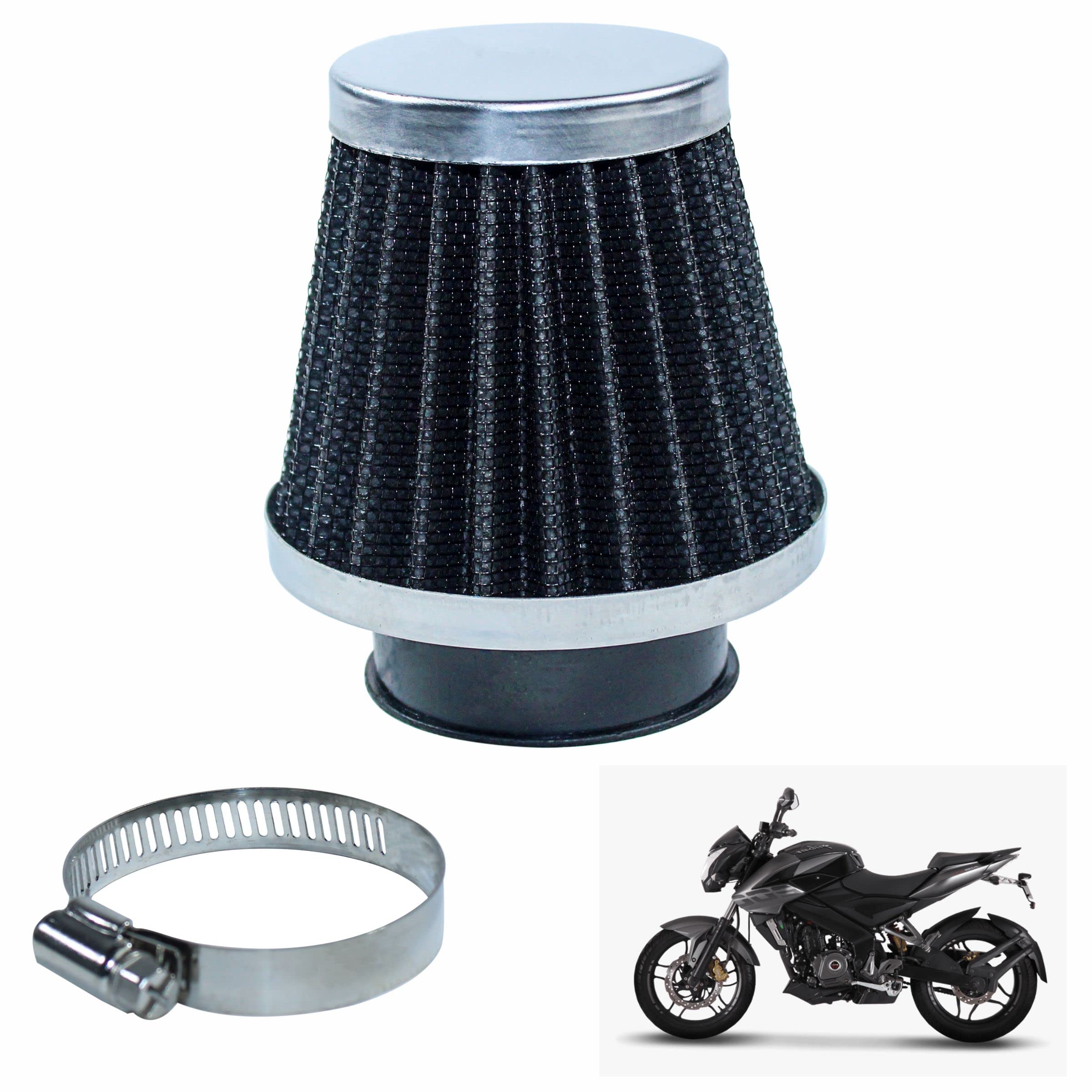 Asryd Motorcycle Air Filter Pods, Motorcycle Air Filter 42mm Round Tapered Clamp-on Pod Intake Filter Cleaner For Bajaj Pulsar NS200 (Pack of 1)