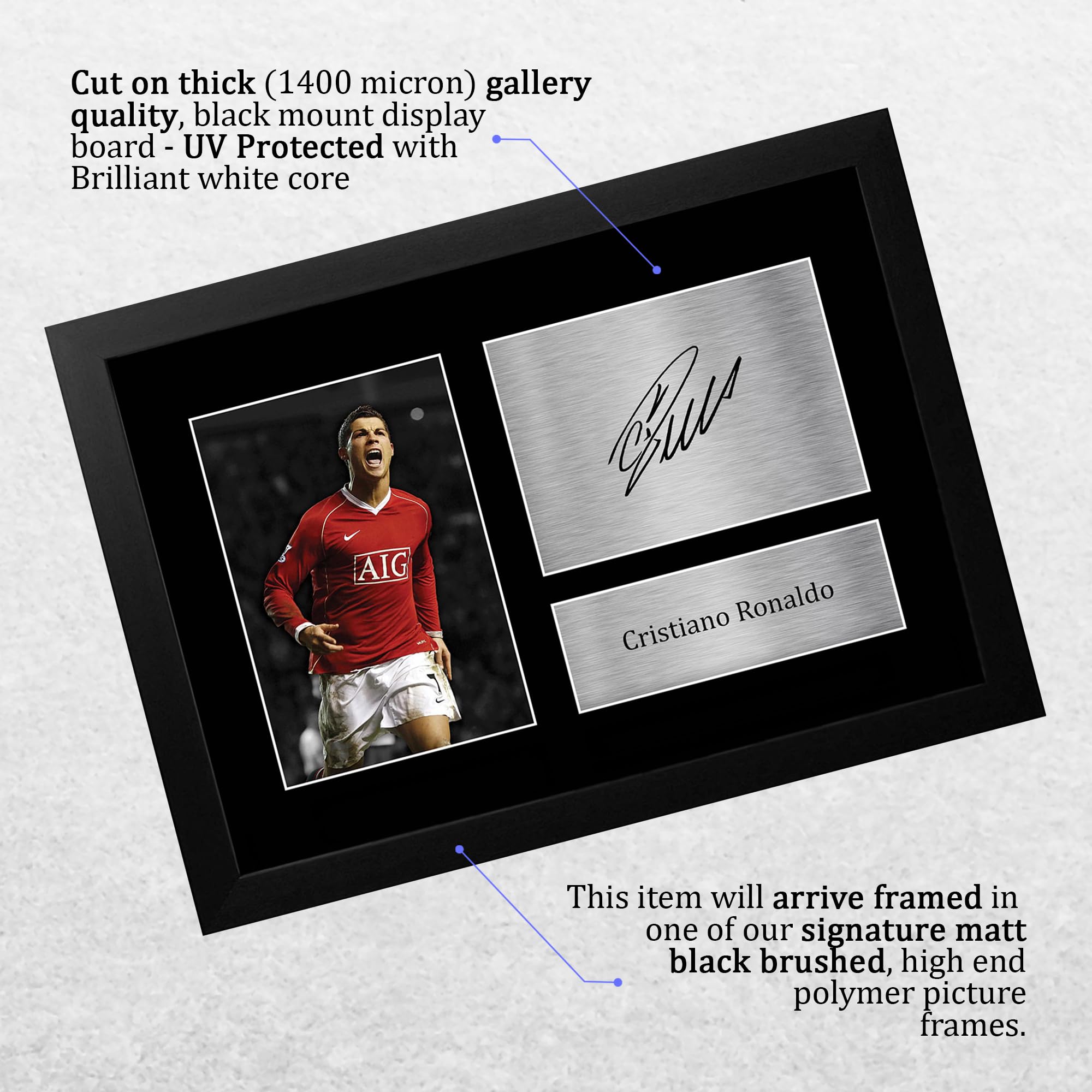 HWC Trading FR A4 Cristiano Ronaldo Geschenke Gedrucktes Signiertes Autogramm Foto für Fußball Anhänger and Fans - A4 Gerahmt