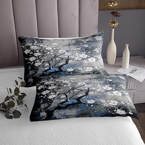 Miniatura 8 de Juego de ropa de cama de 3 piezas con diseño de espirales geométricos para mujer, ropa de cama ligera, color gris y negro, juego de colcha moderna y