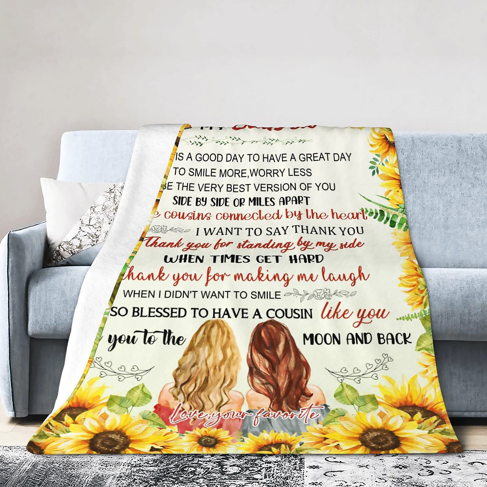 Basiole Flanell-Überwurfdecke 152x127 Cm – Weiches Geschenk Für Cousins, Ideal Zum Kuscheln