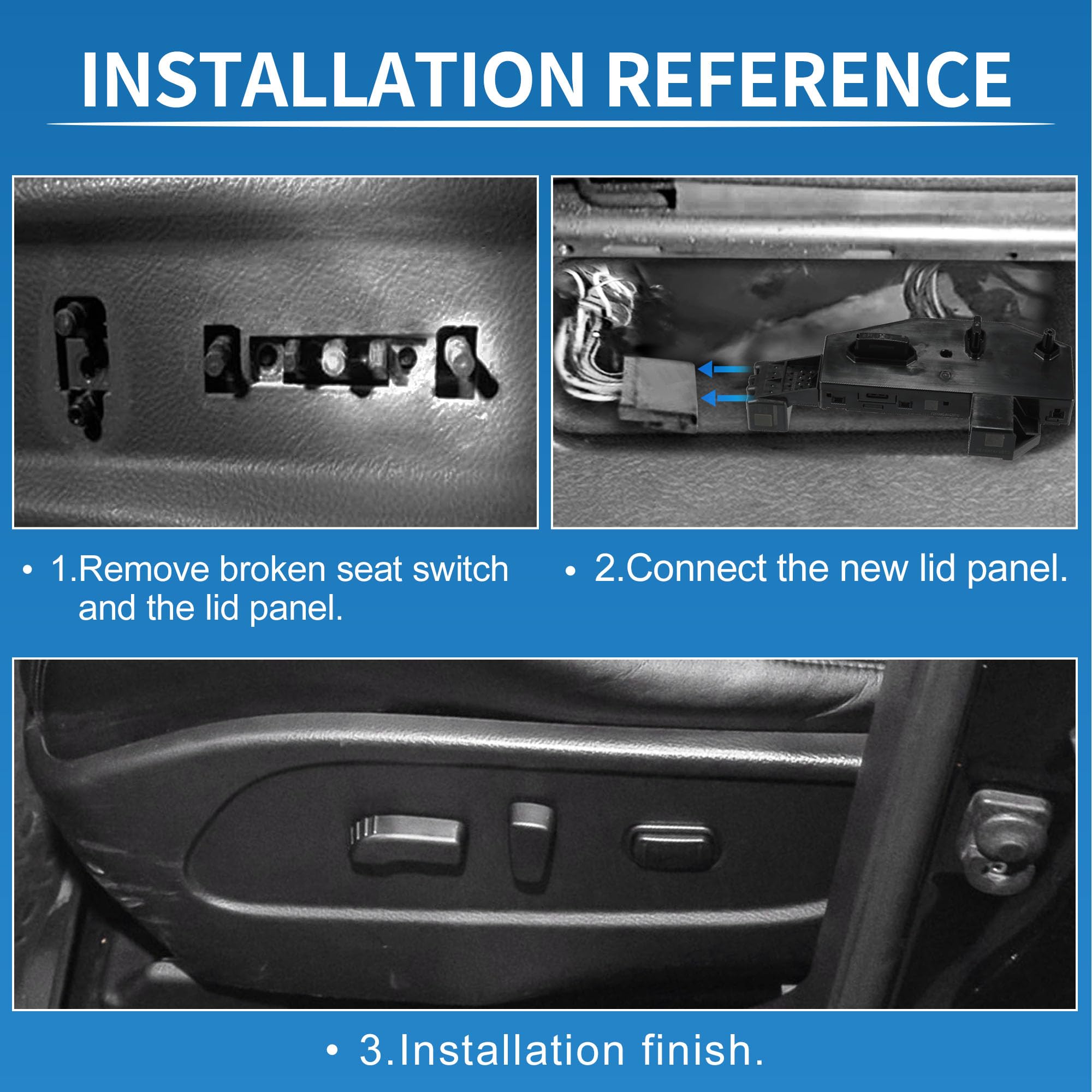 Nr 109884200D/109884300E/1098842-00-D/1098843-00-E Sitzschalter Für Tesla Model 3 / Y 2019 2020 Vorne Rechts Beifahrerseite Schwarz