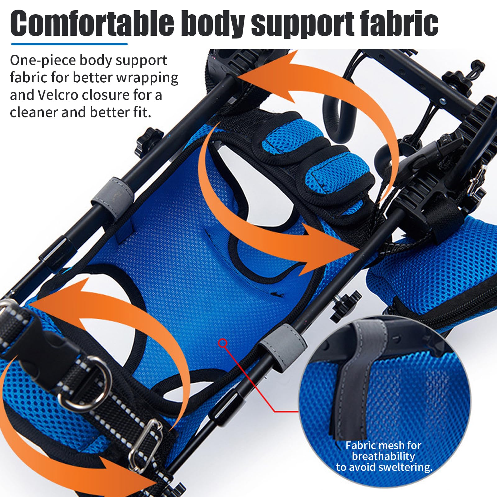 Silla de ruedas para patas traseras, ayuda a la curación, silla de ruedas ajustable de 2 ruedas para pequeños heridos, discapacitados, paralíticos o débiles en las patas traseras (azul, S)