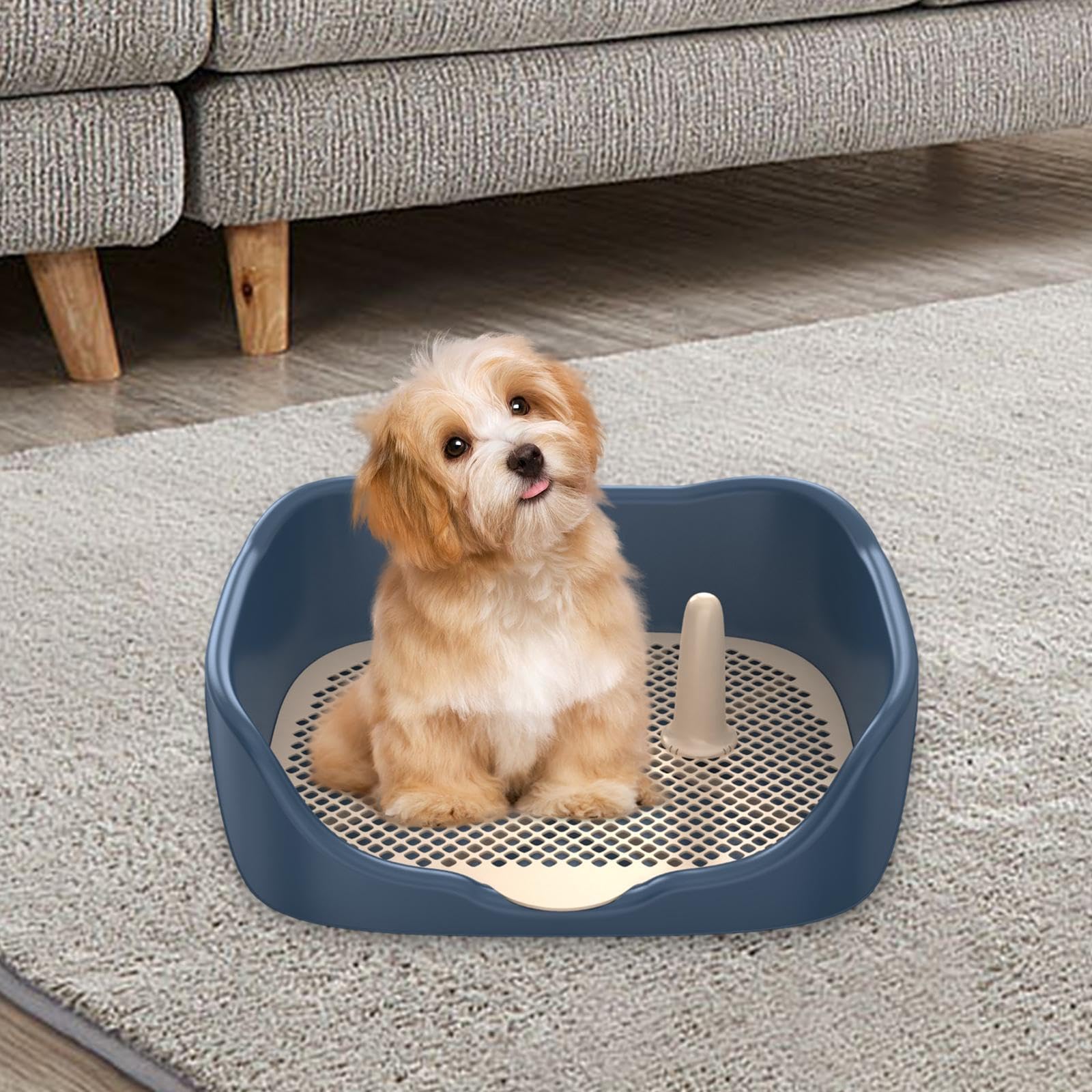 F Fityle Inodoro para Perros, Caja de Arena para Perros, Mantiene Las Patas y los Pisos limpios, Bandeja para IR al baño para el Entrenamiento de Cachorros,