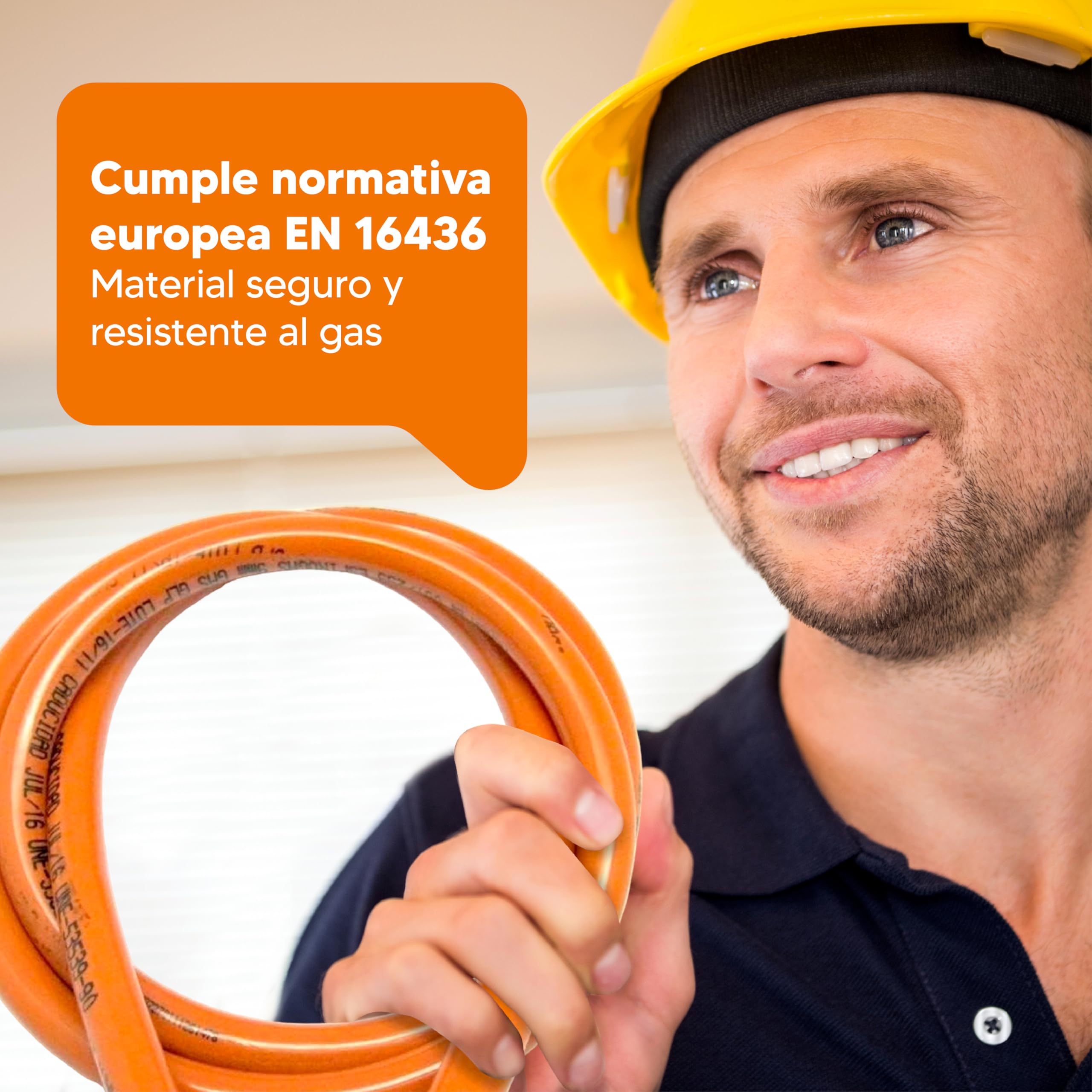REPORSHOP Tuyau en caoutchouc butane homologué 1,5 m pour butane et propane, haute résistance et sécurité, avec date de fabrication et expiration, installation domestique ou commerciale
